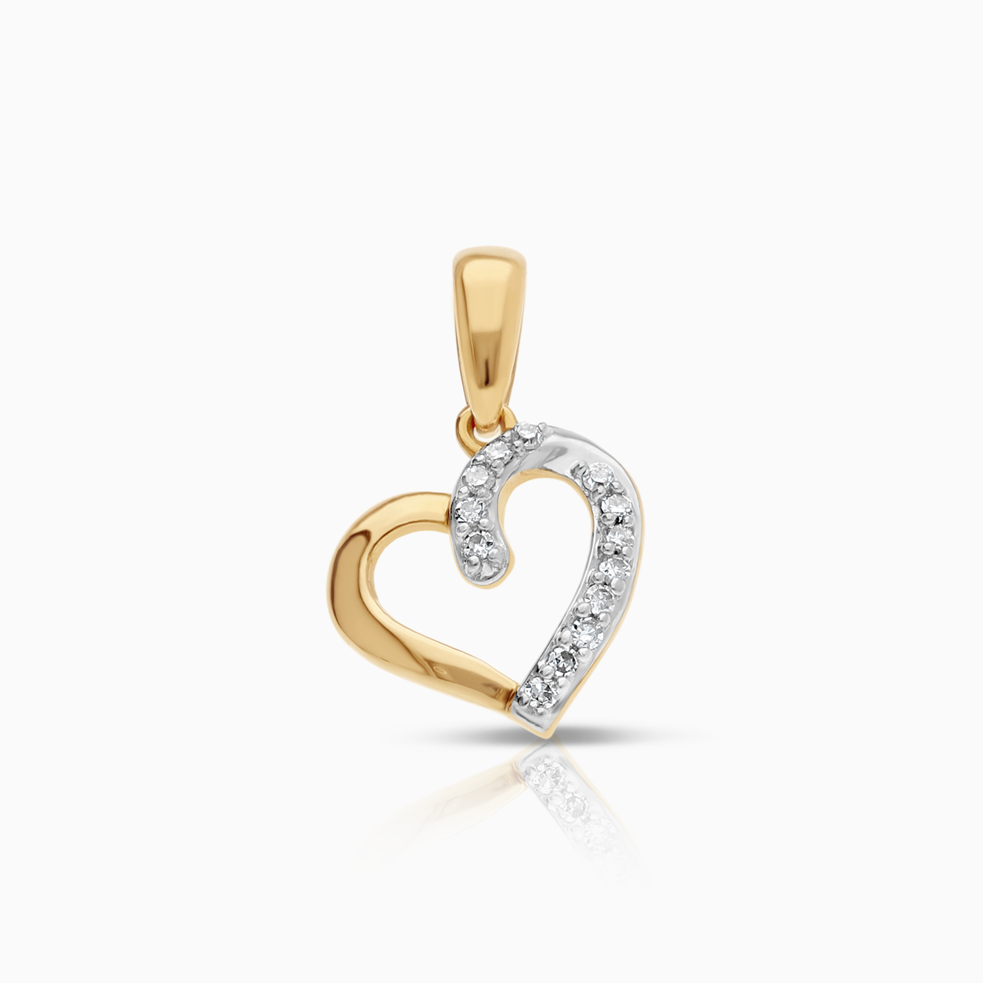 Hängsmycke hjärta 0,05ct 0,66g 18K guld