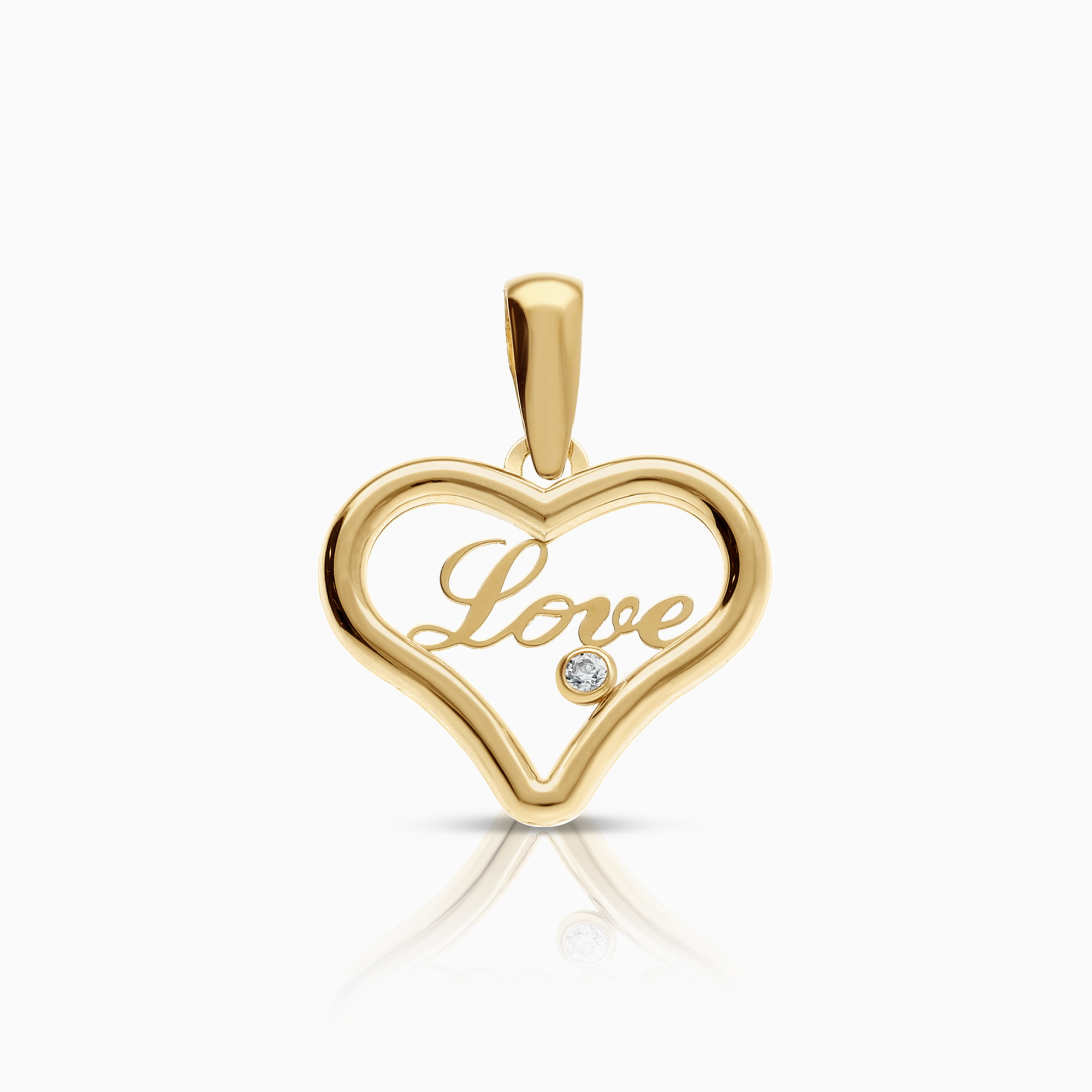 Heart pendant 0.51g 18K gold with cubic zirconia