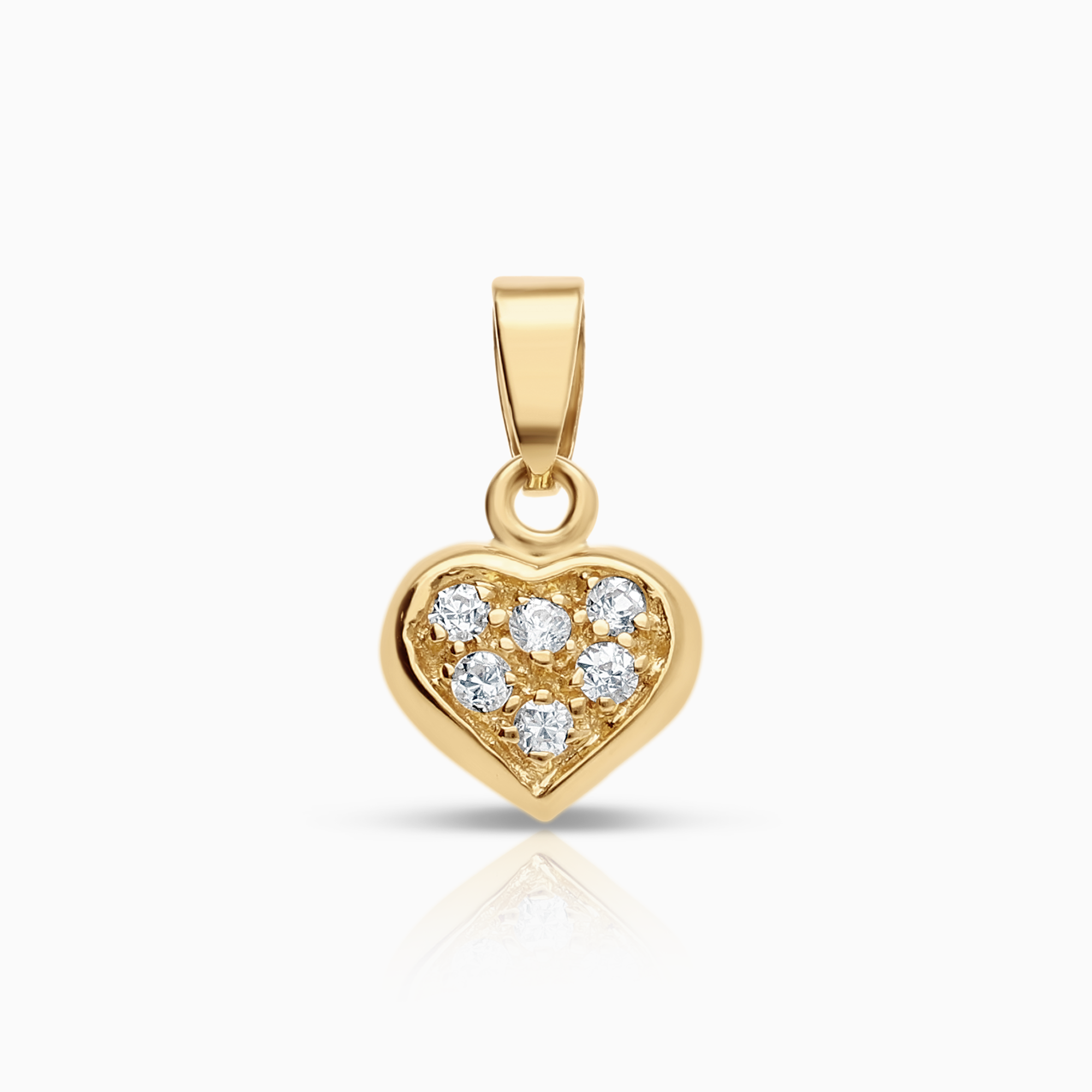 Heart pendant 0.63g 18K gold with cubic zirconia