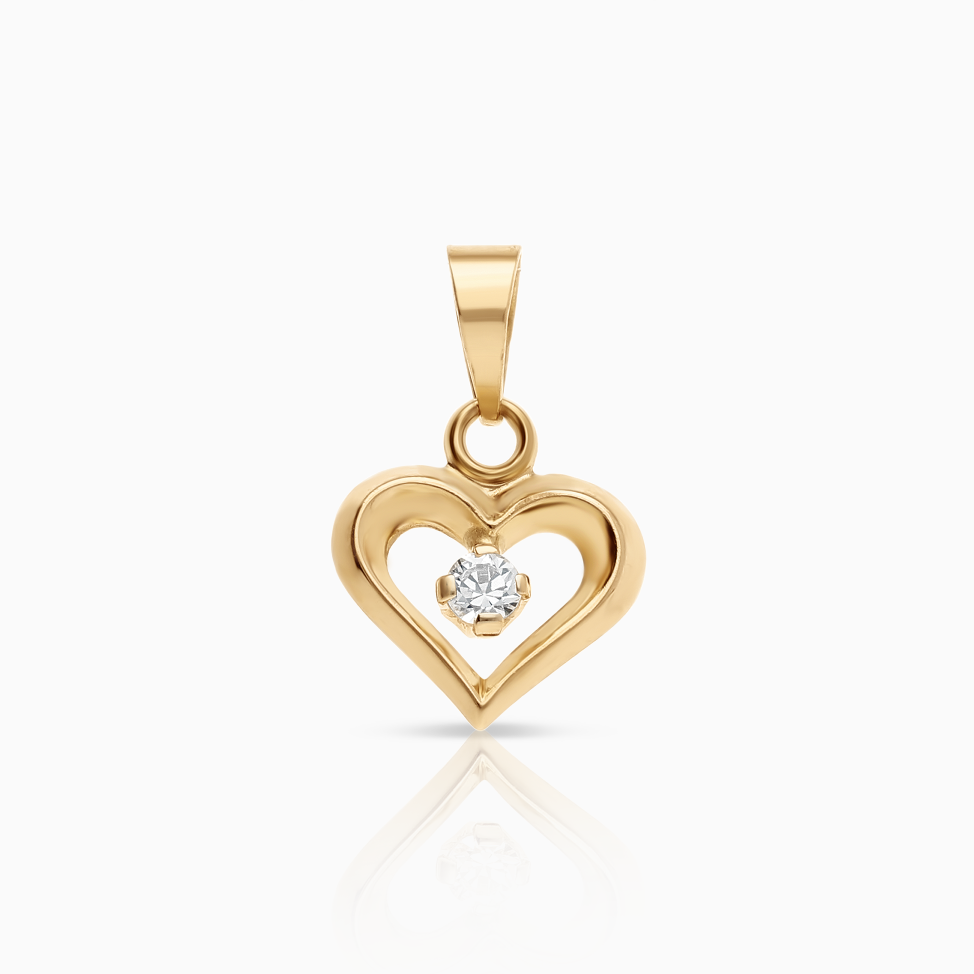 Heart pendant 0.37g 18K gold with cubic zirconia