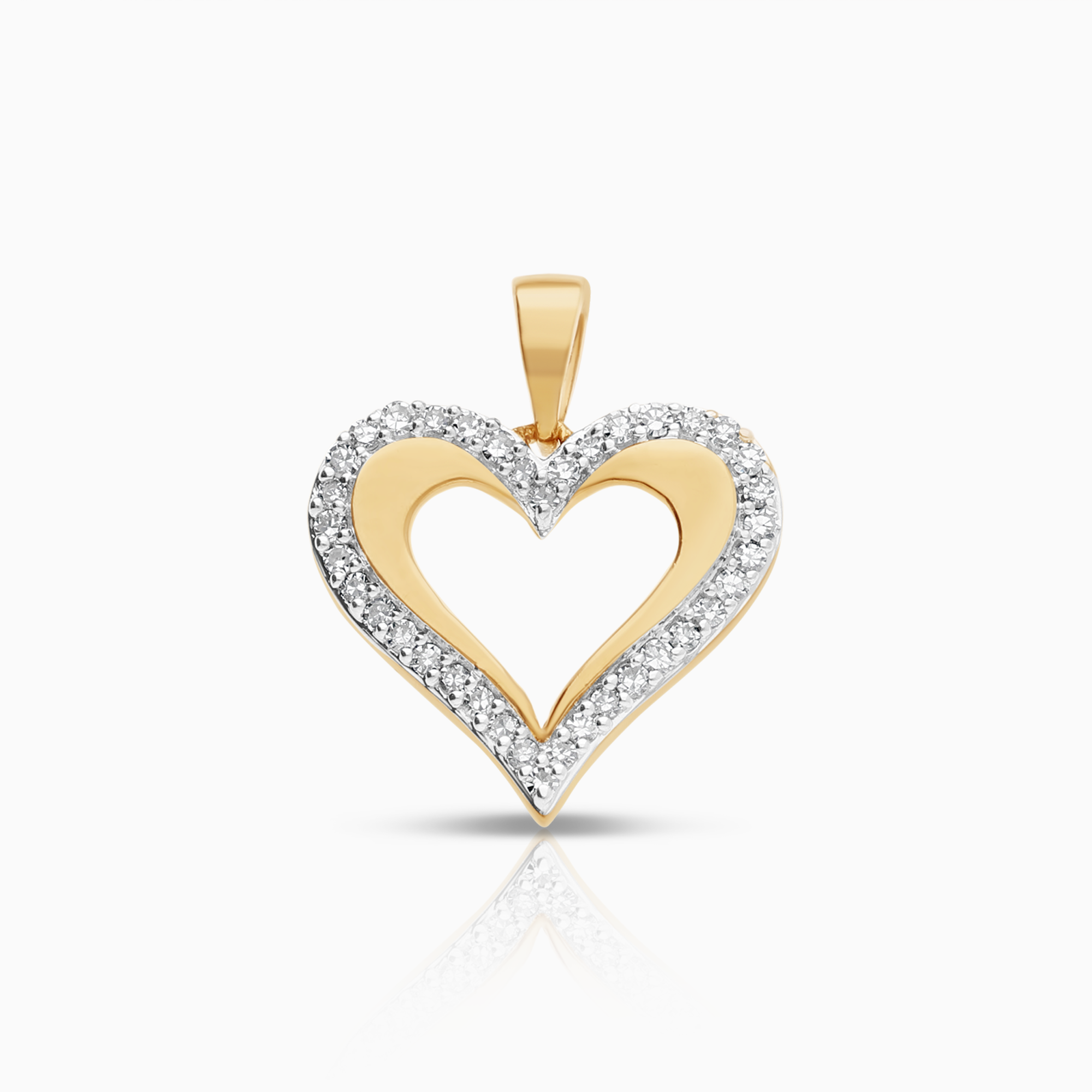 Heart pendant 0.11ct 18K gold 0.95g