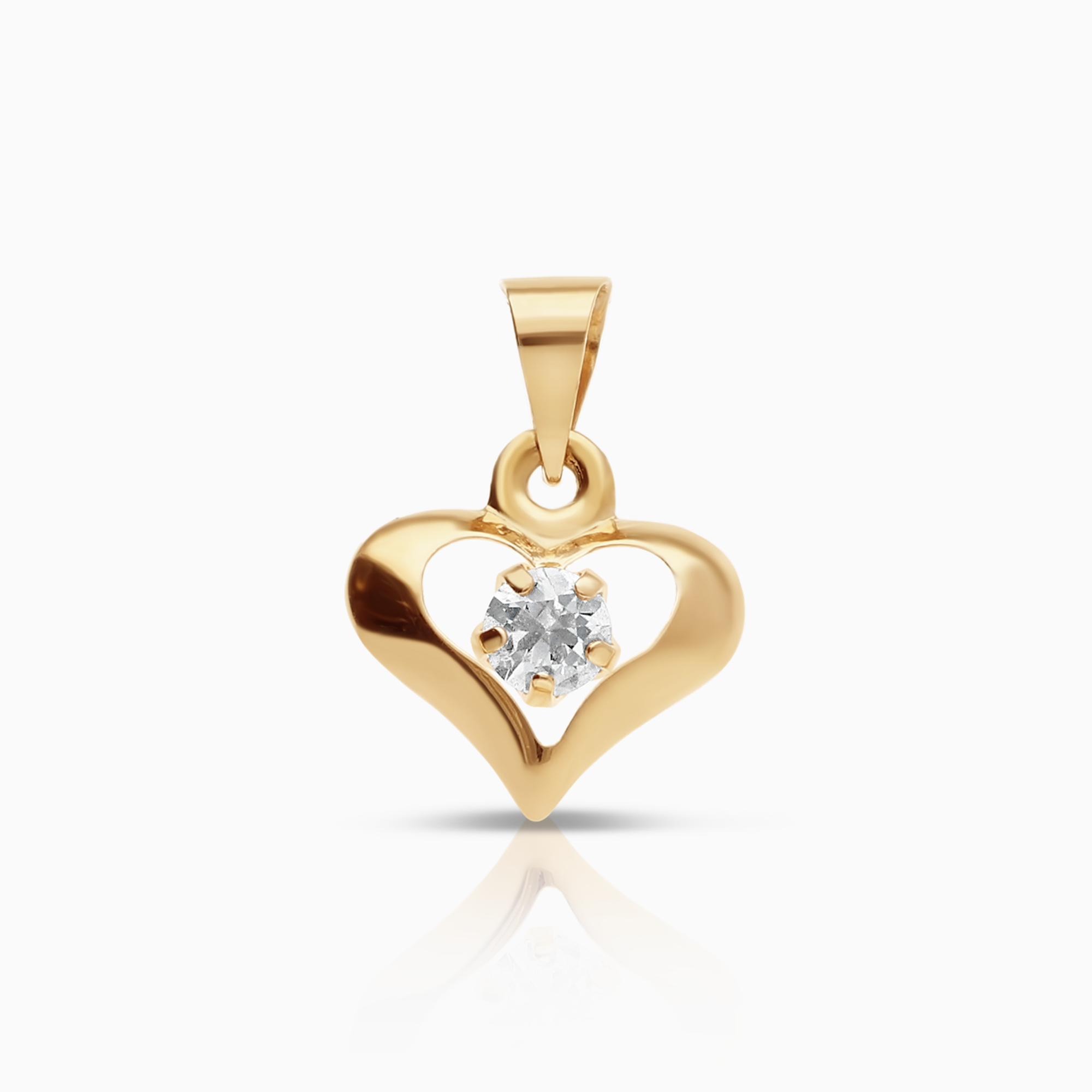 Heart pendant 0.23g 18K gold with cubic zirconia