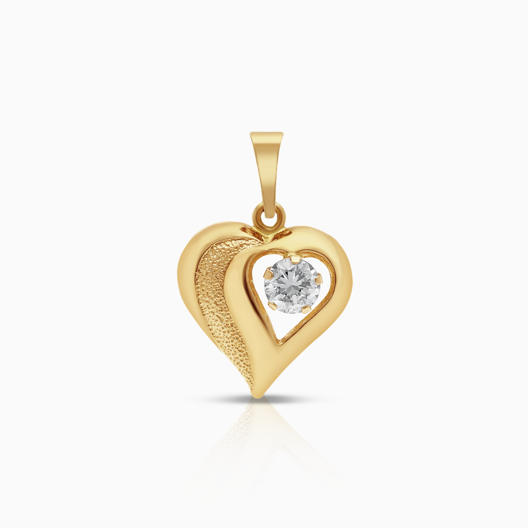 Heart pendant 0.62g 18K gold with cubic zirconia