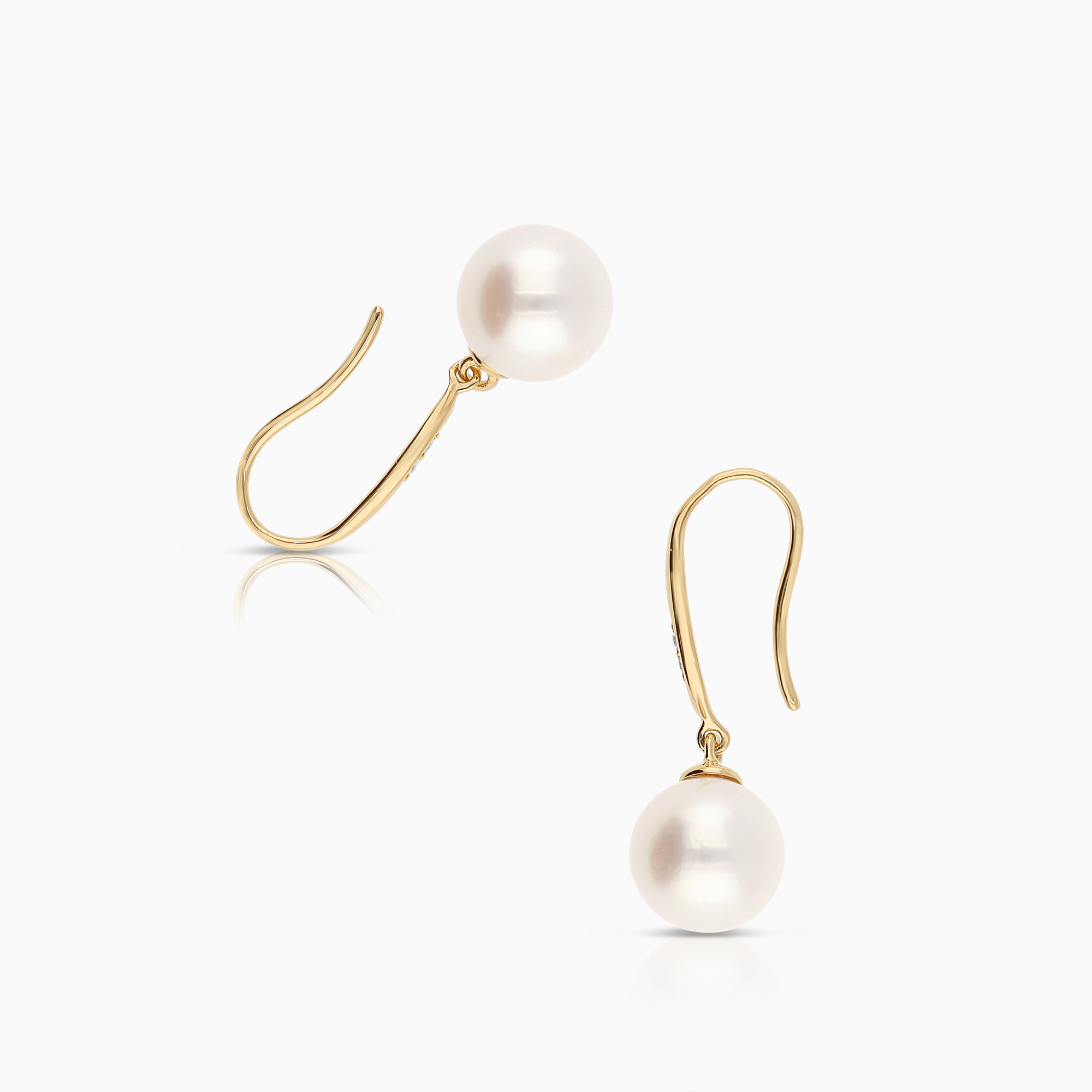 Diamantörhängen med pärlor 0,02ct 18K guld