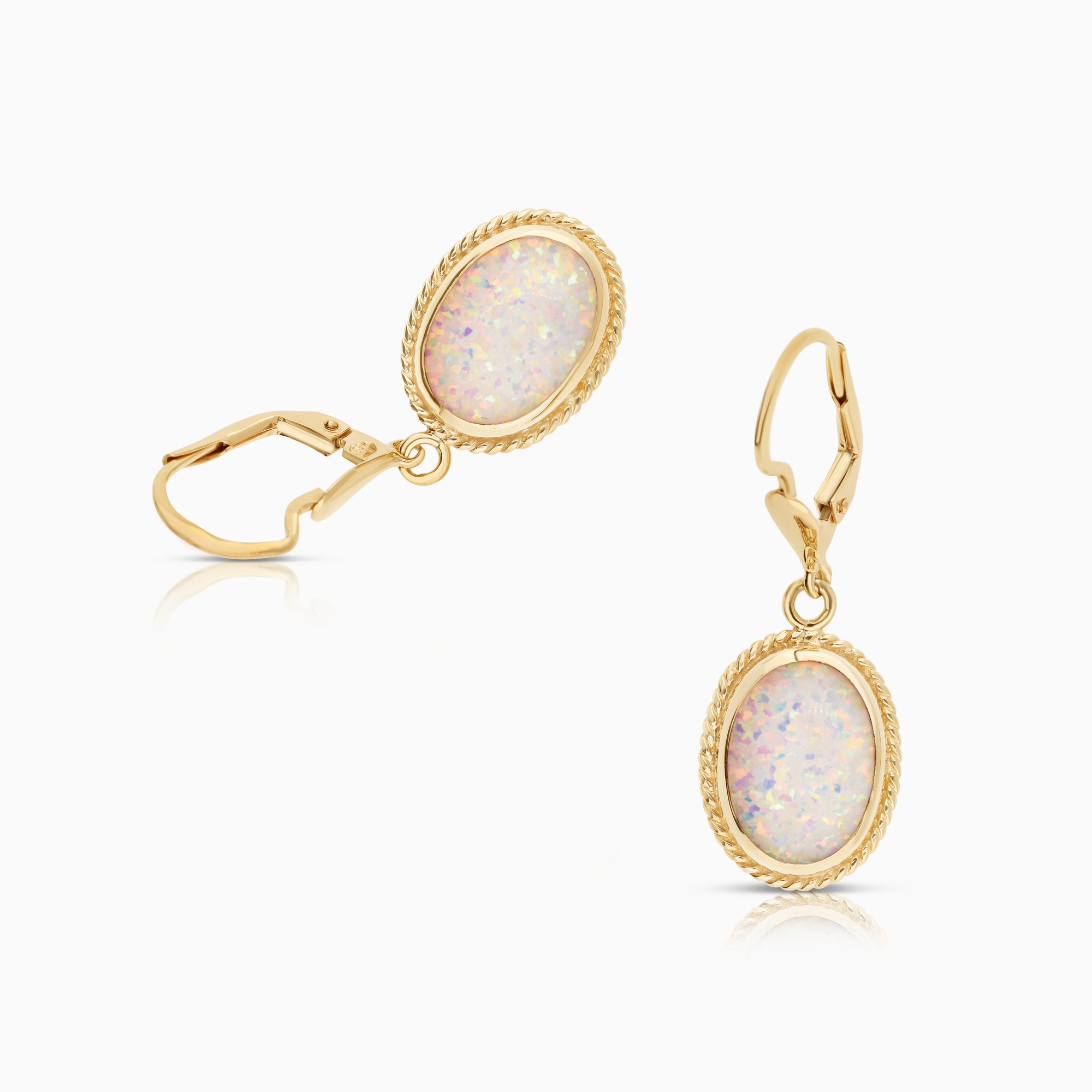 Guldörhängen med opaler 6,20g 14K guld