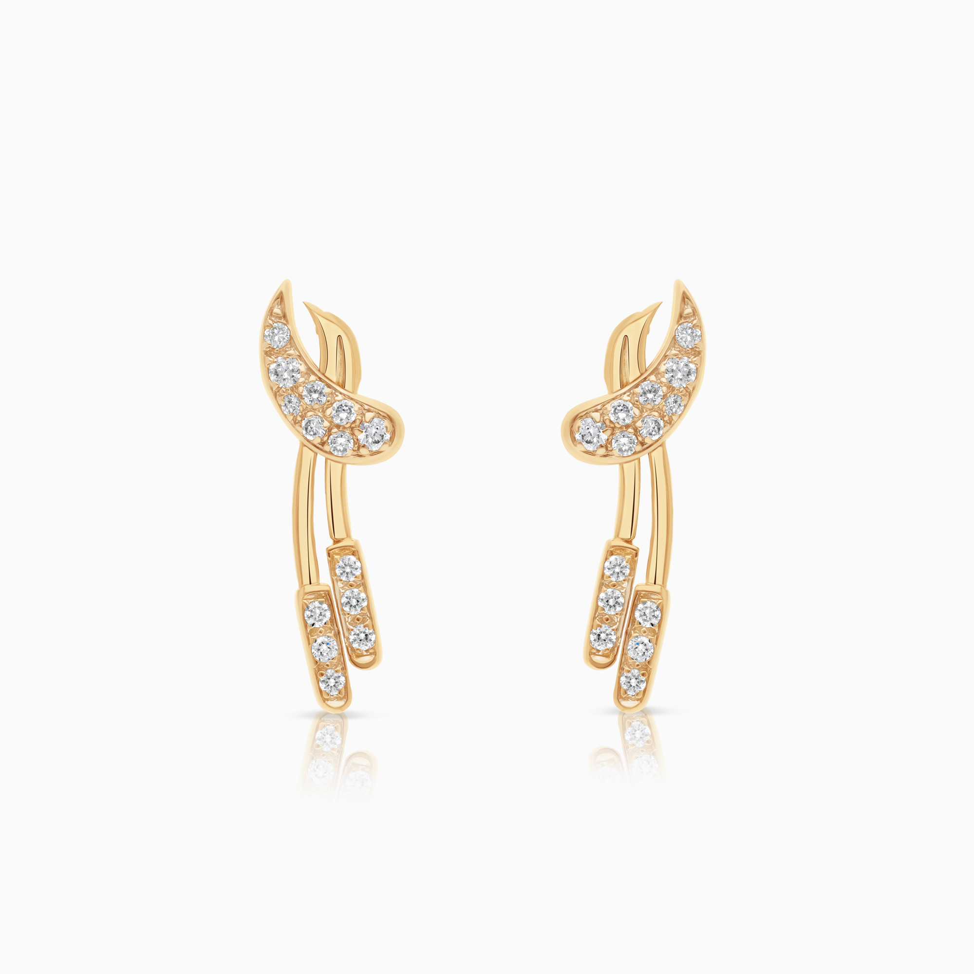 Guldörhängen med vita cubic zirconia 4,47g 18K guld