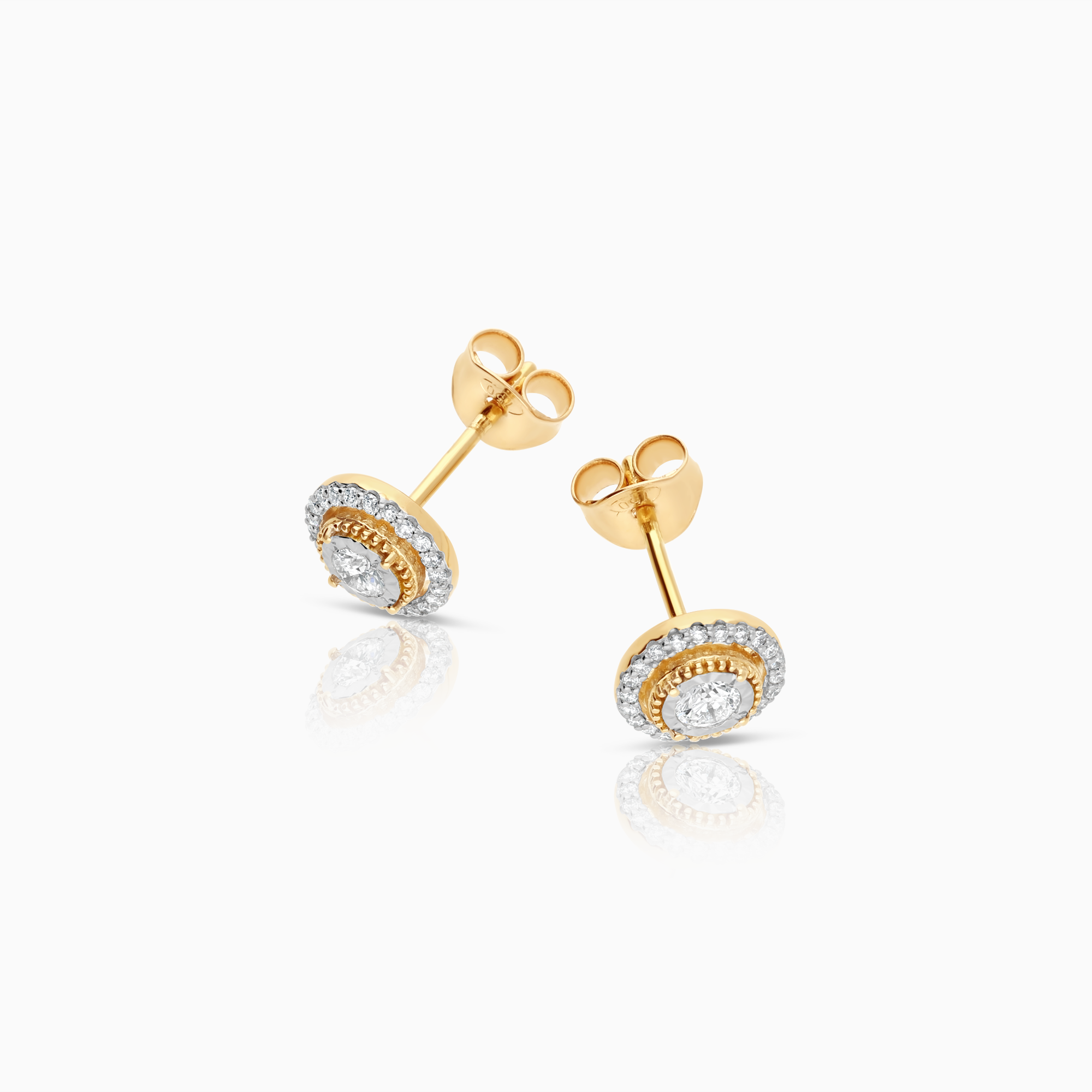 Halo örhängen 0,30 ct 18K guld