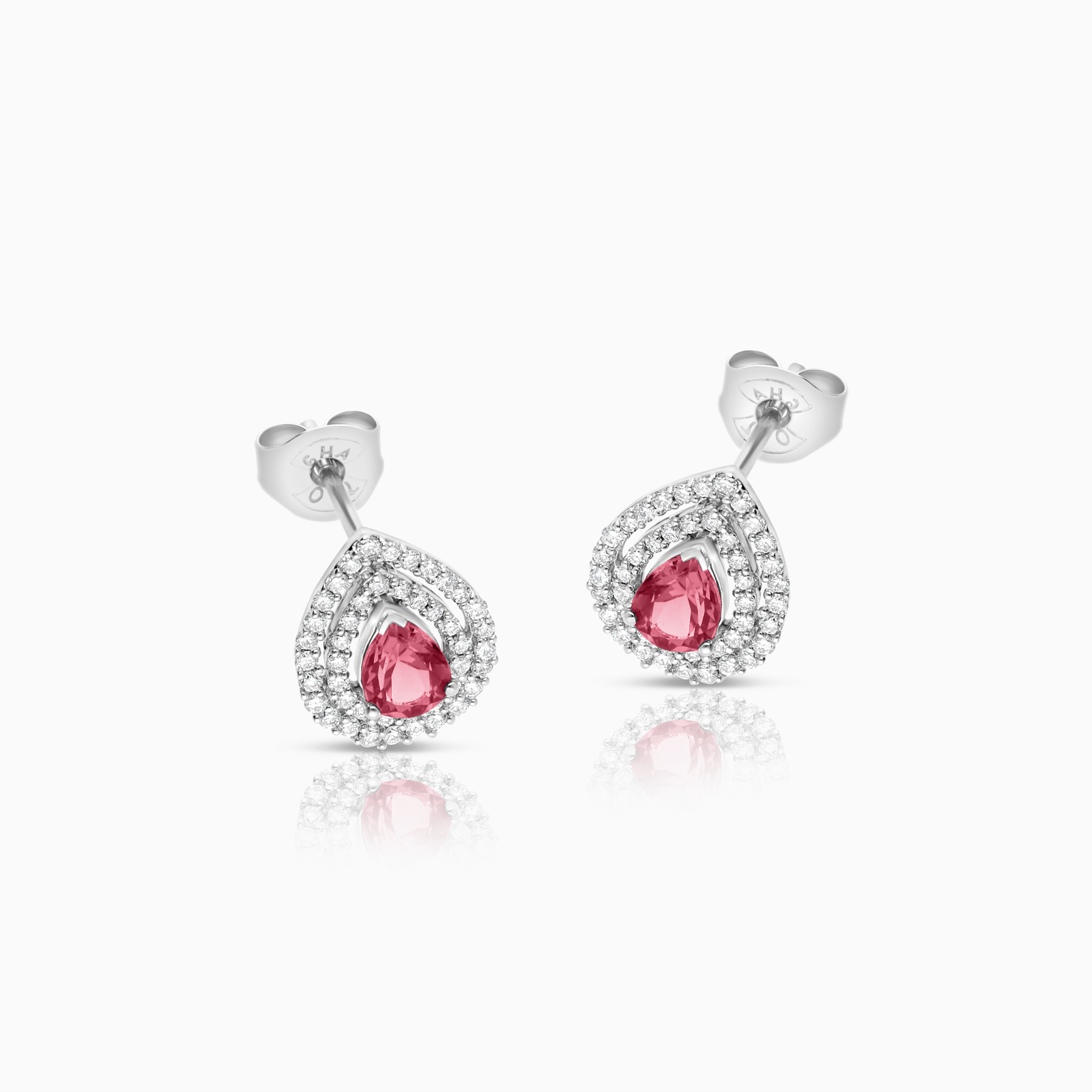 Halo earrings 0.44ct 18K gold