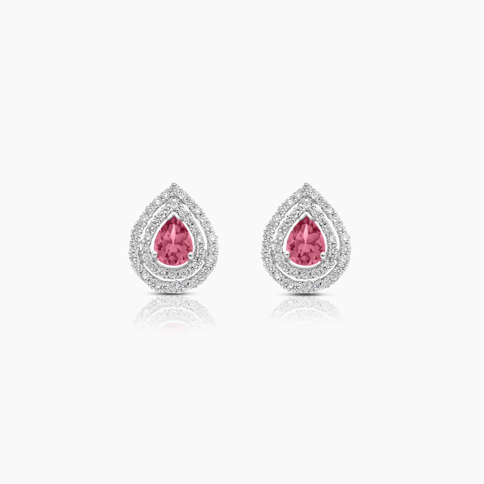 Halo earrings 0.44ct 18K gold