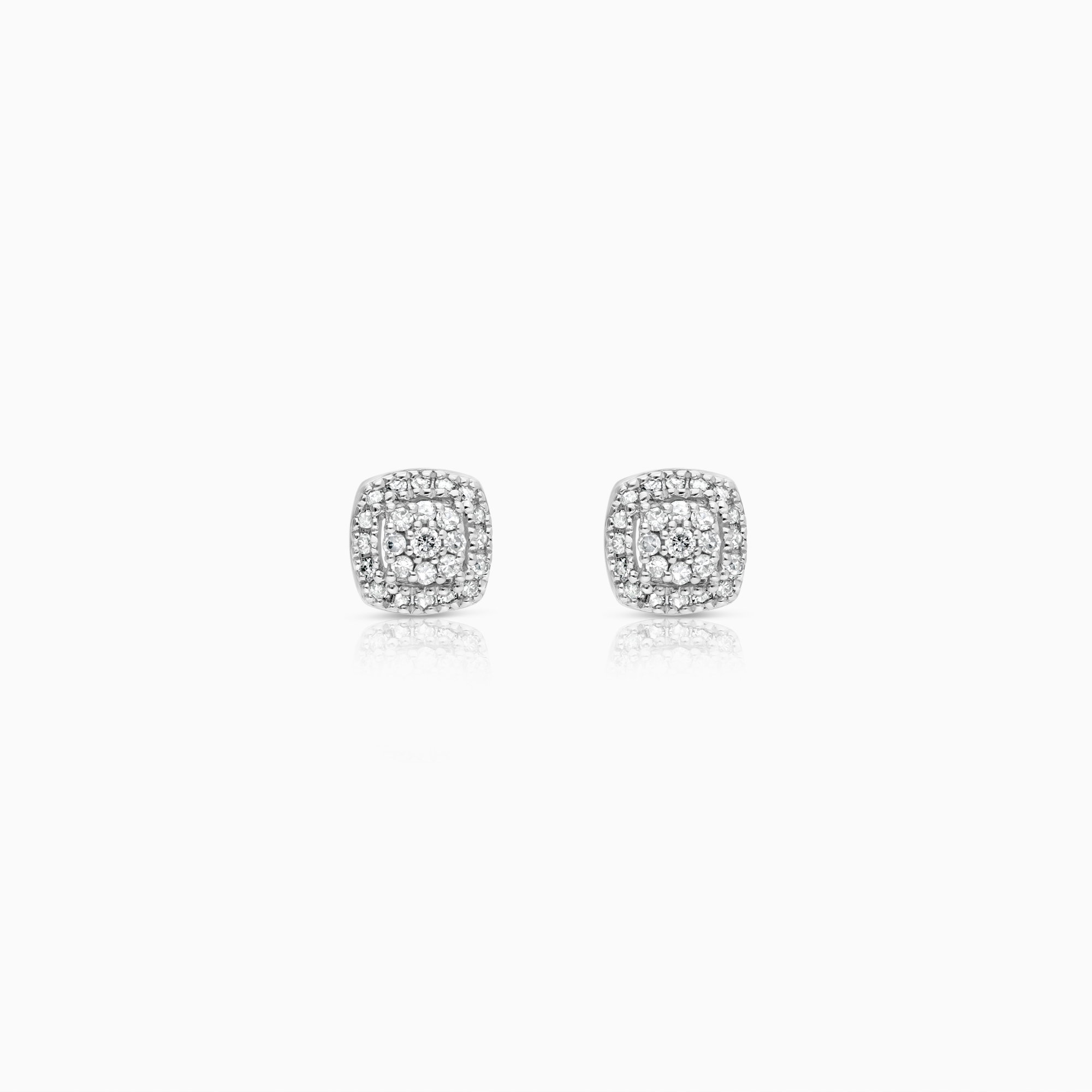 Halo earrings 0.14 ct 18K gold