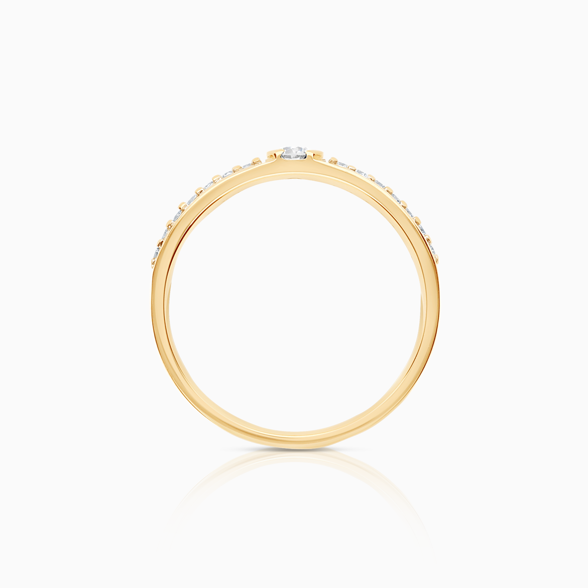 Side-stone ring 0.21ct 18K gold