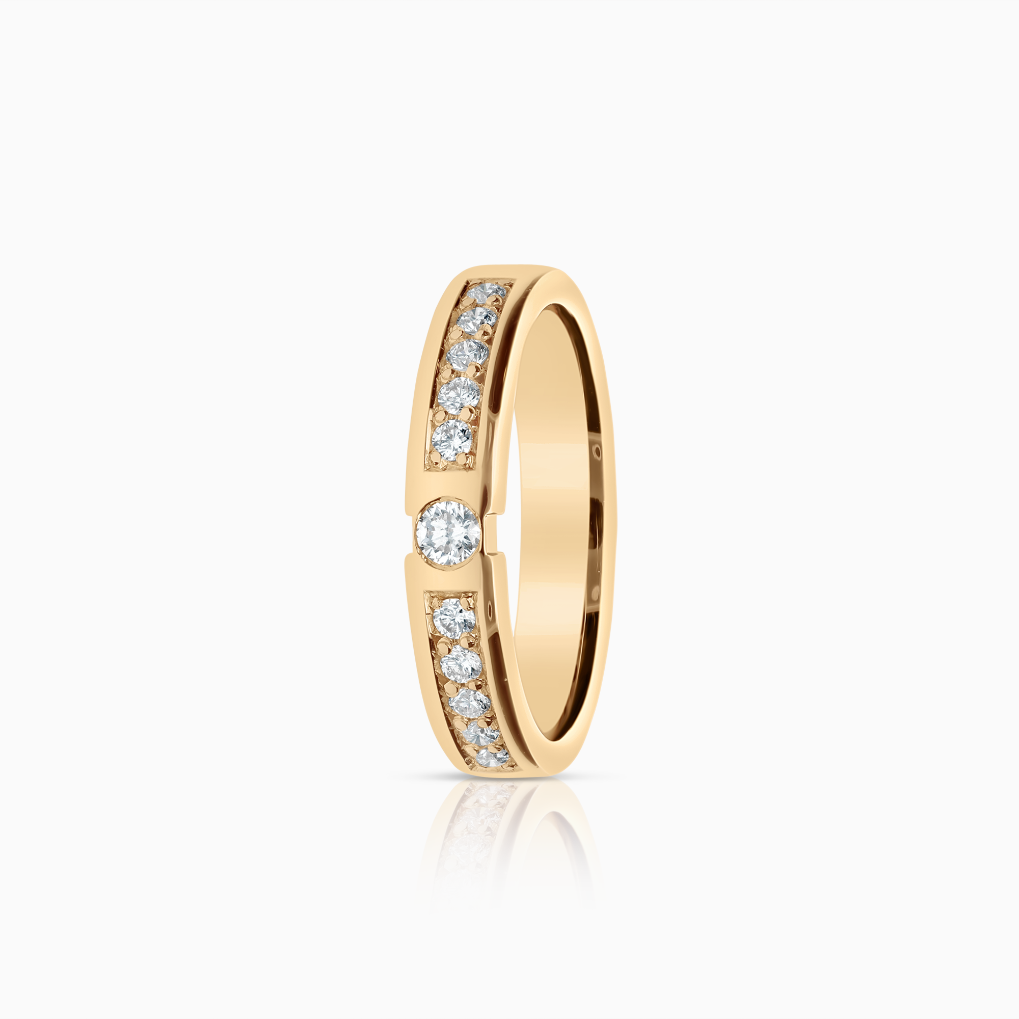 Sidostensring 0,27ct 18K guld