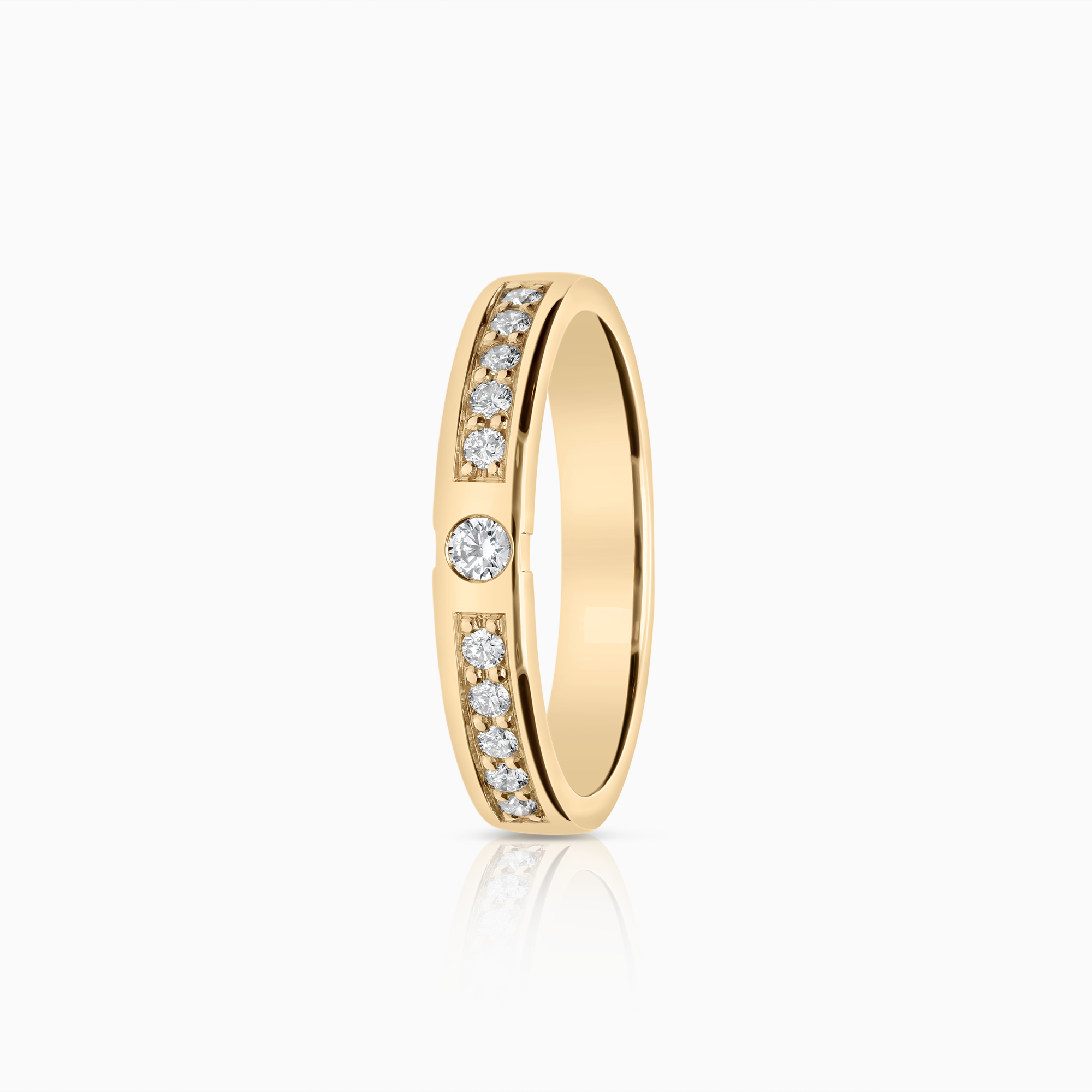 Sidostensring 0,26ct 18K guld