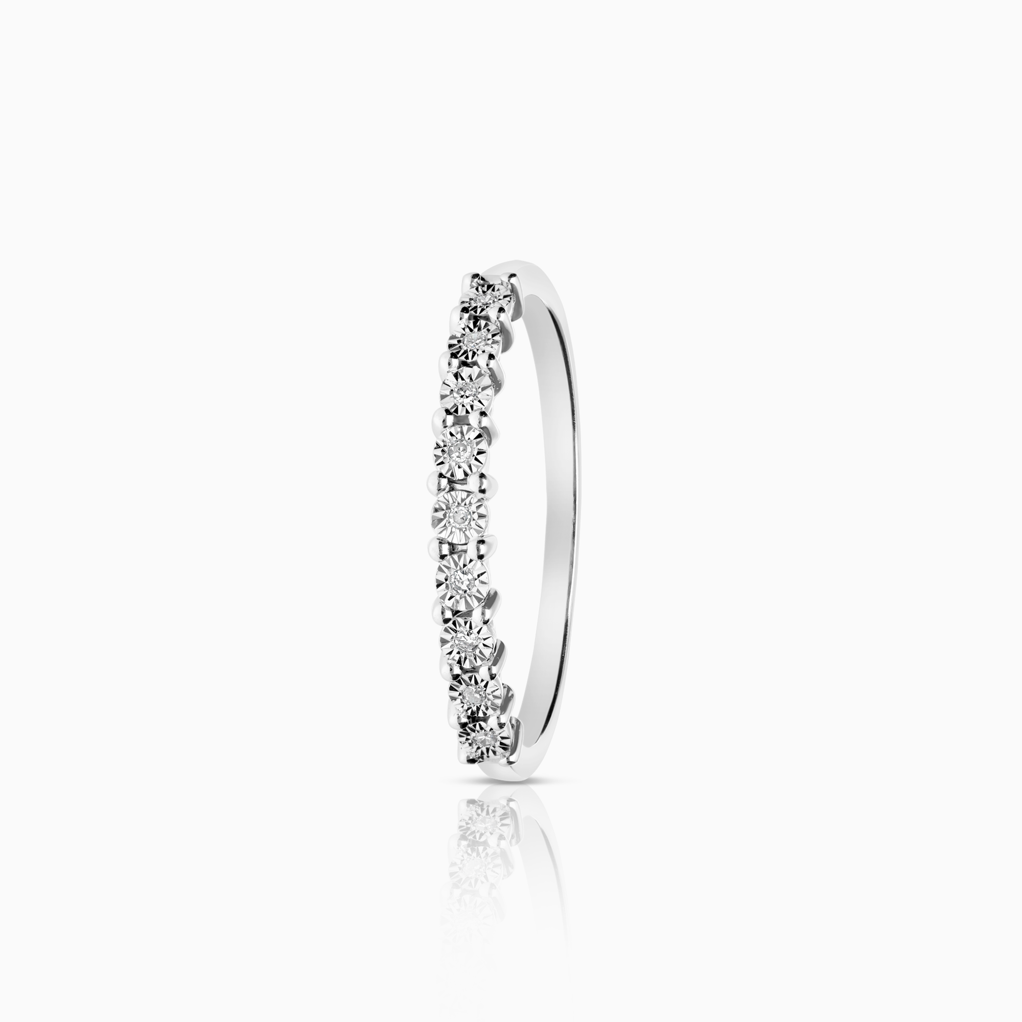 Diamond ring 0.03ct 18K white gold