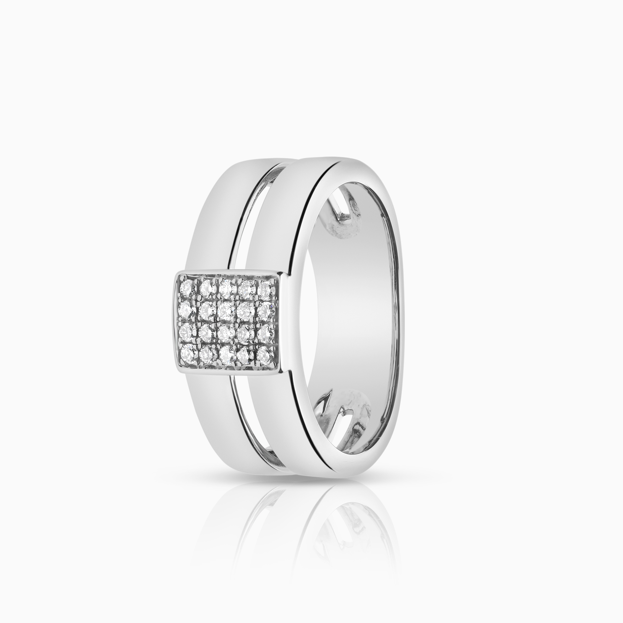 Diamond ring 0.18ct 18K white gold