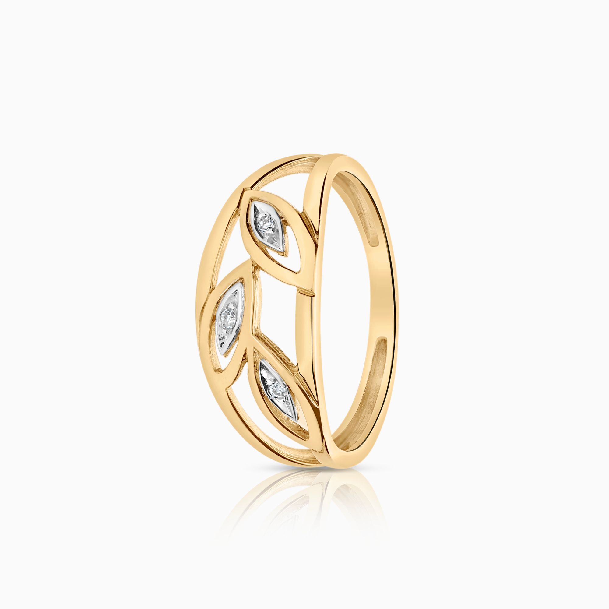 Diamantring 0,02ct 18K gull
