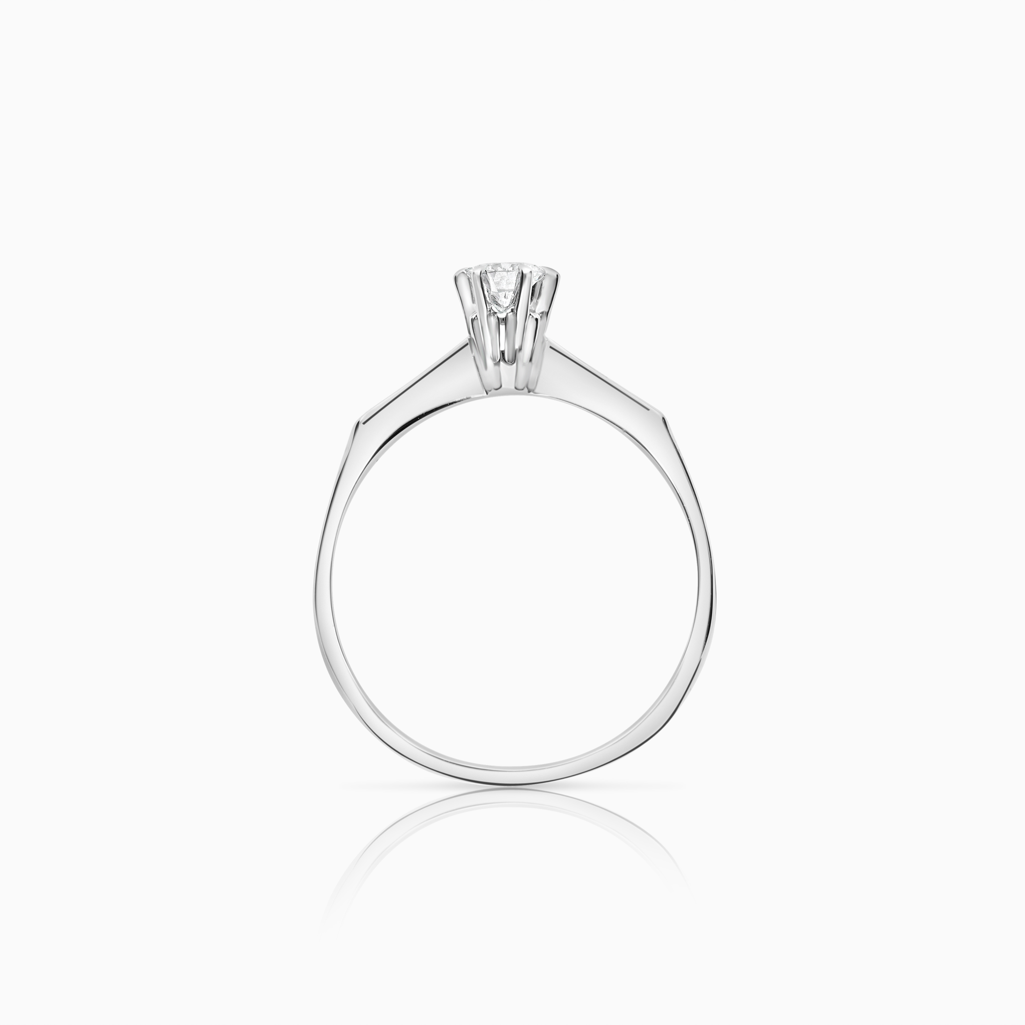 Solitaire ring 0.15ct 18K white gold