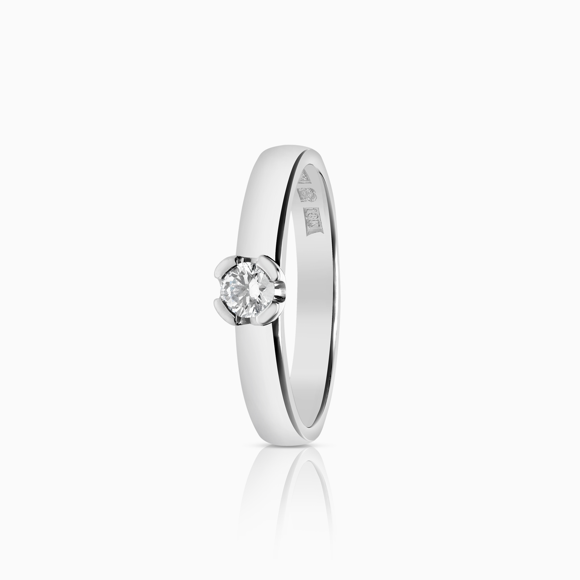 Solitaire ring 0,15ct 18K hvitt gull