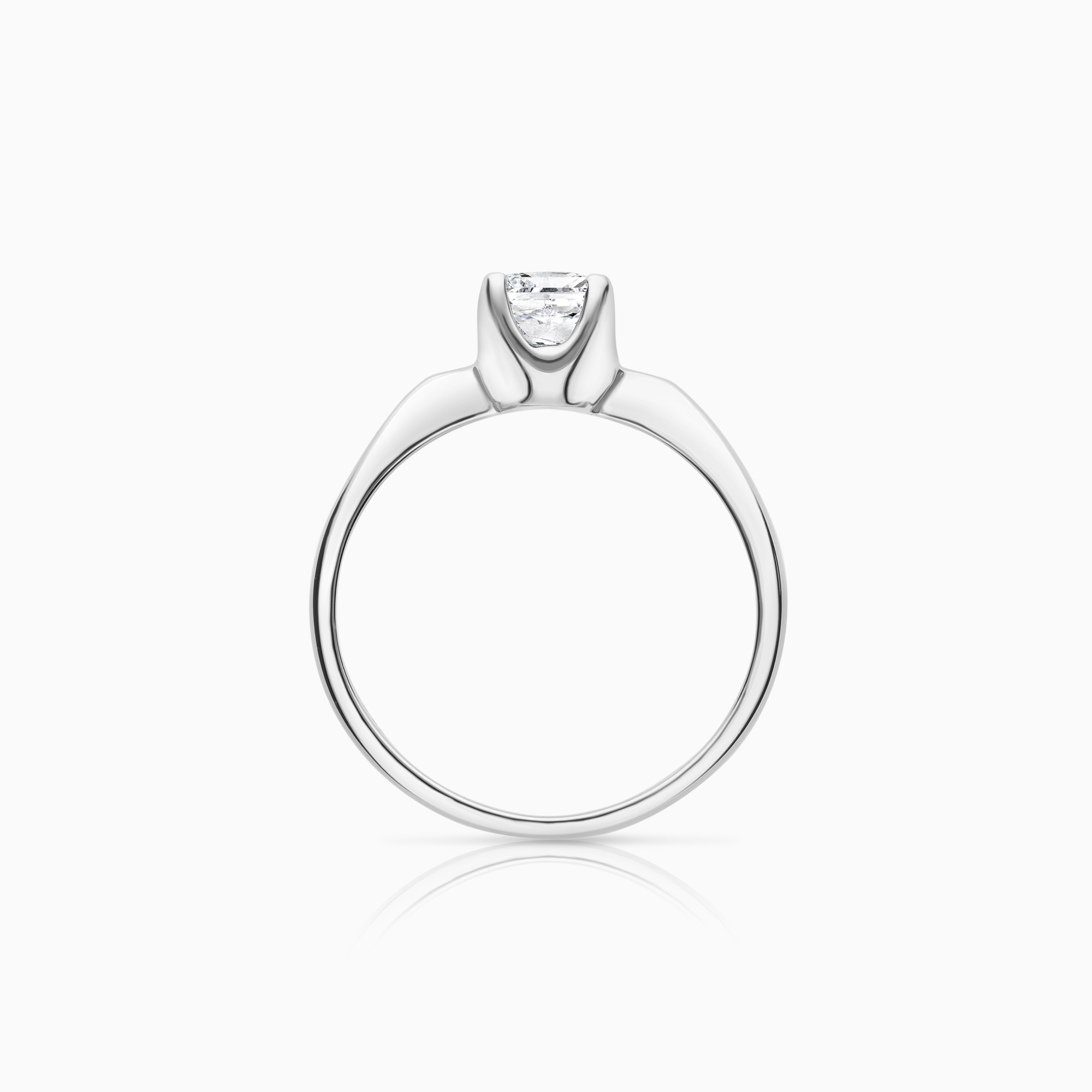 Solitaire ring princess 0.80ct 14K white gold