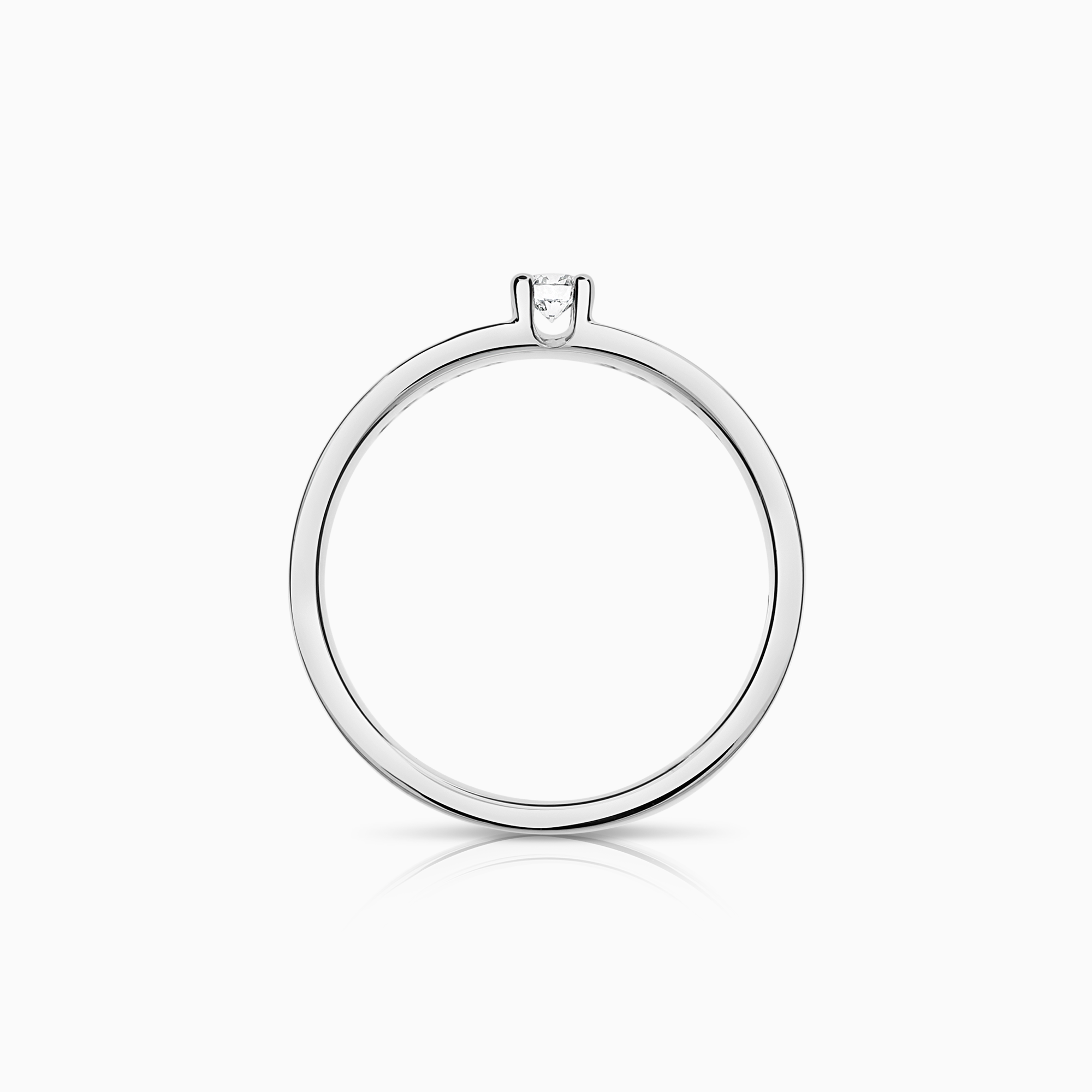 Sidestenring 0,18ct 18K hvitt gull