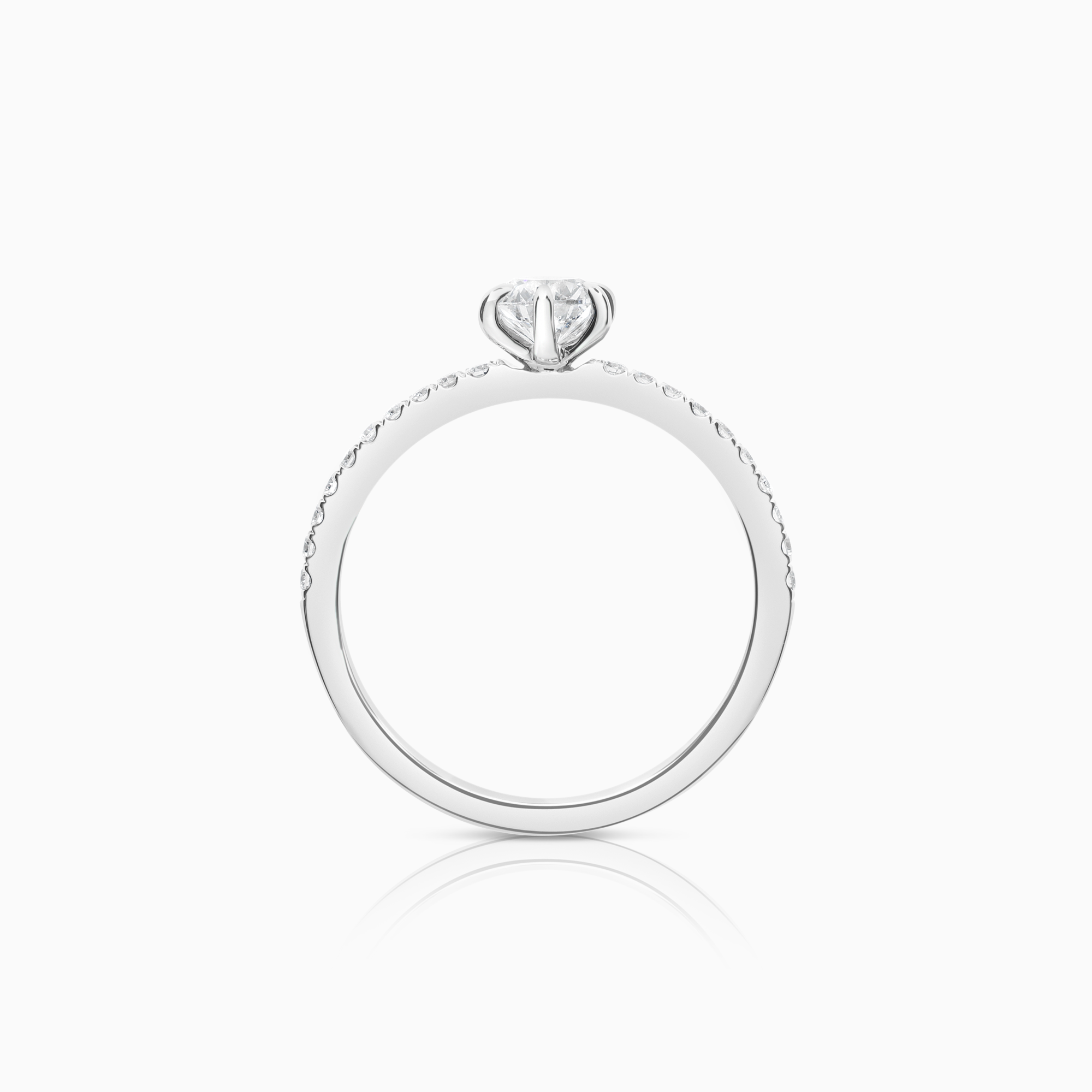 Sidesteinsring 0,65ct 18K hvitt gull