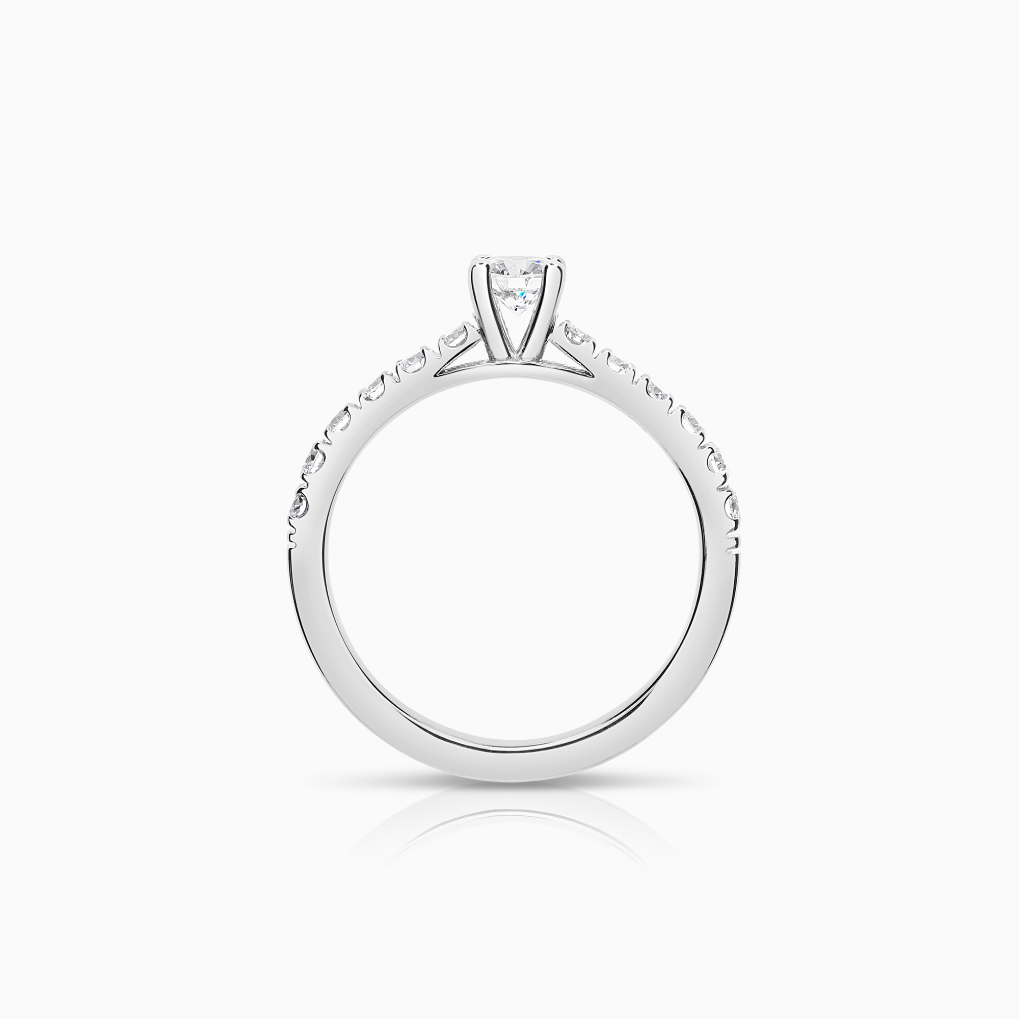 Sidesteinsring 0,64ct 18K hvitt gull