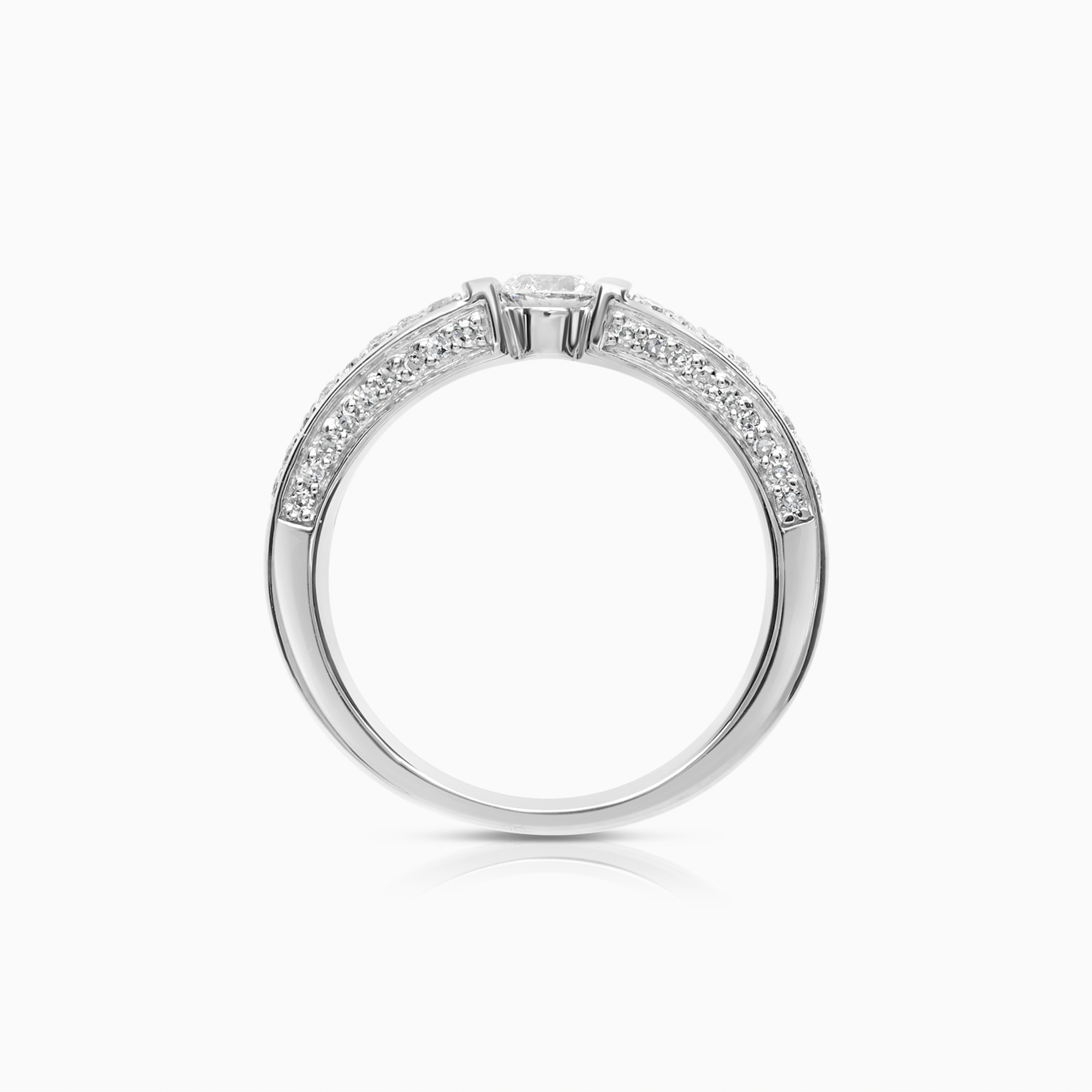 Sidostensring 0,72ct 18K vitguld