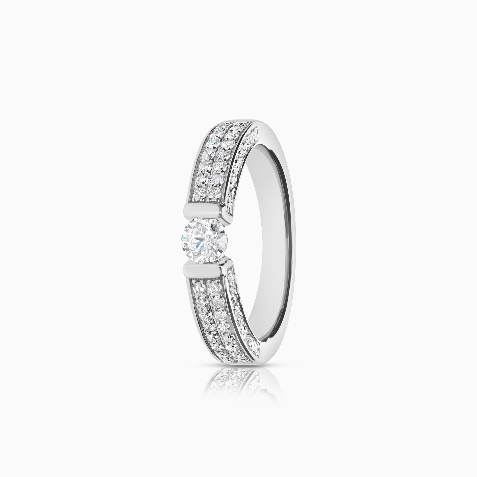 Sidostensring 0,72ct 18K vitguld
