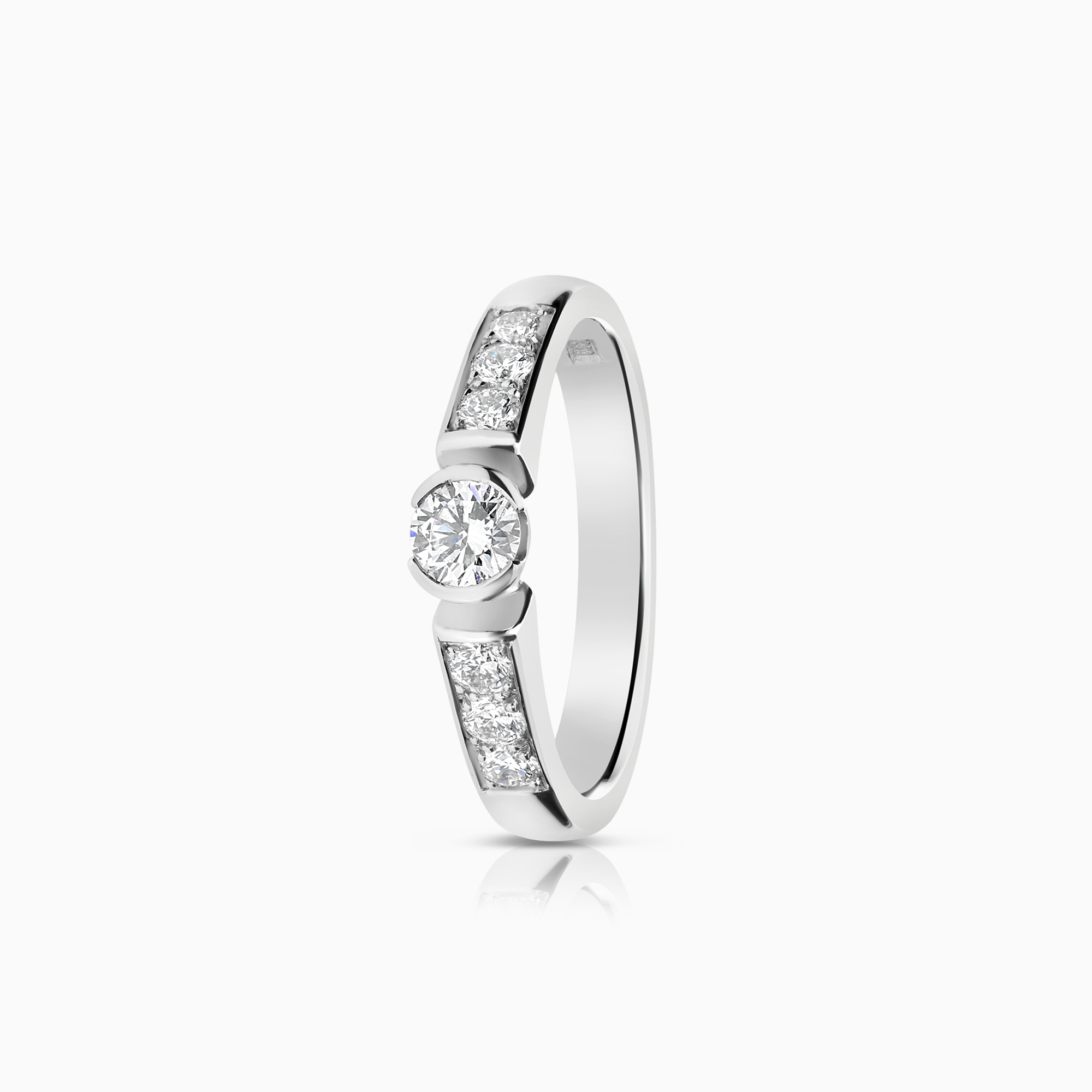 Sidostensring 0,65 18K vitguld