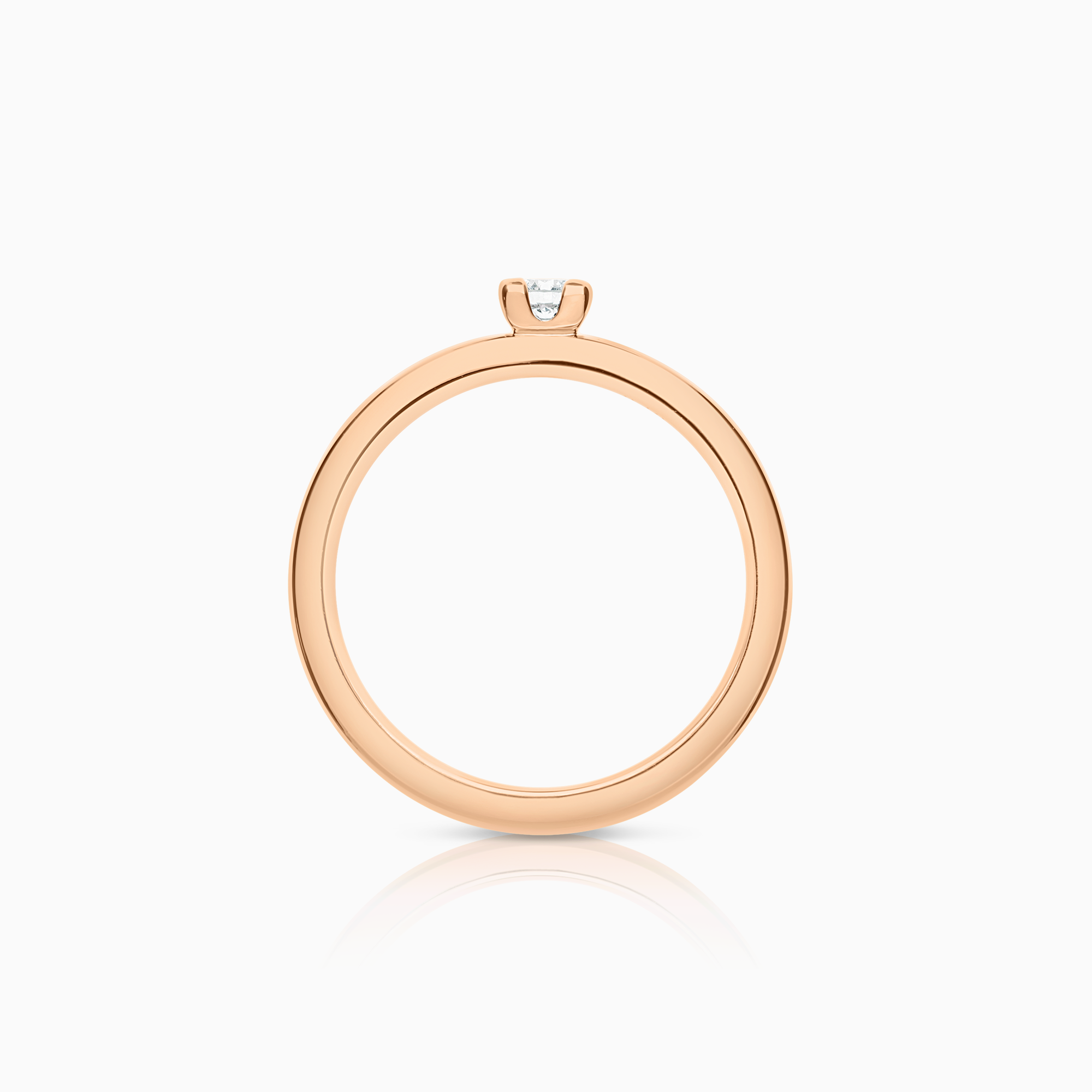 Solitaire ring 0.10ct 18K rose gold