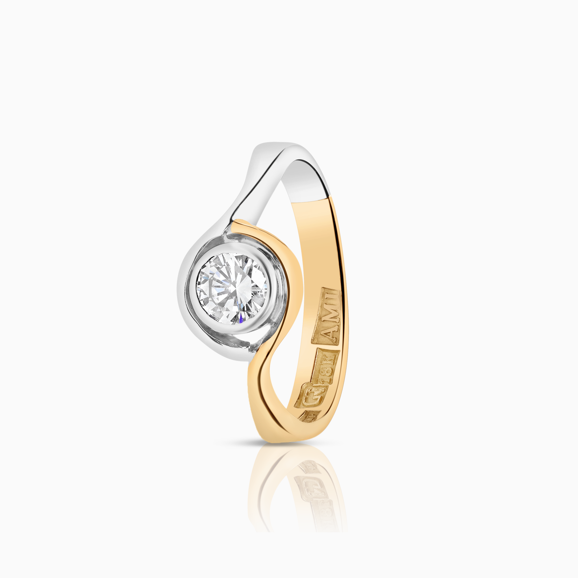 Diamantring 0,40ct 18K vit/gulguld