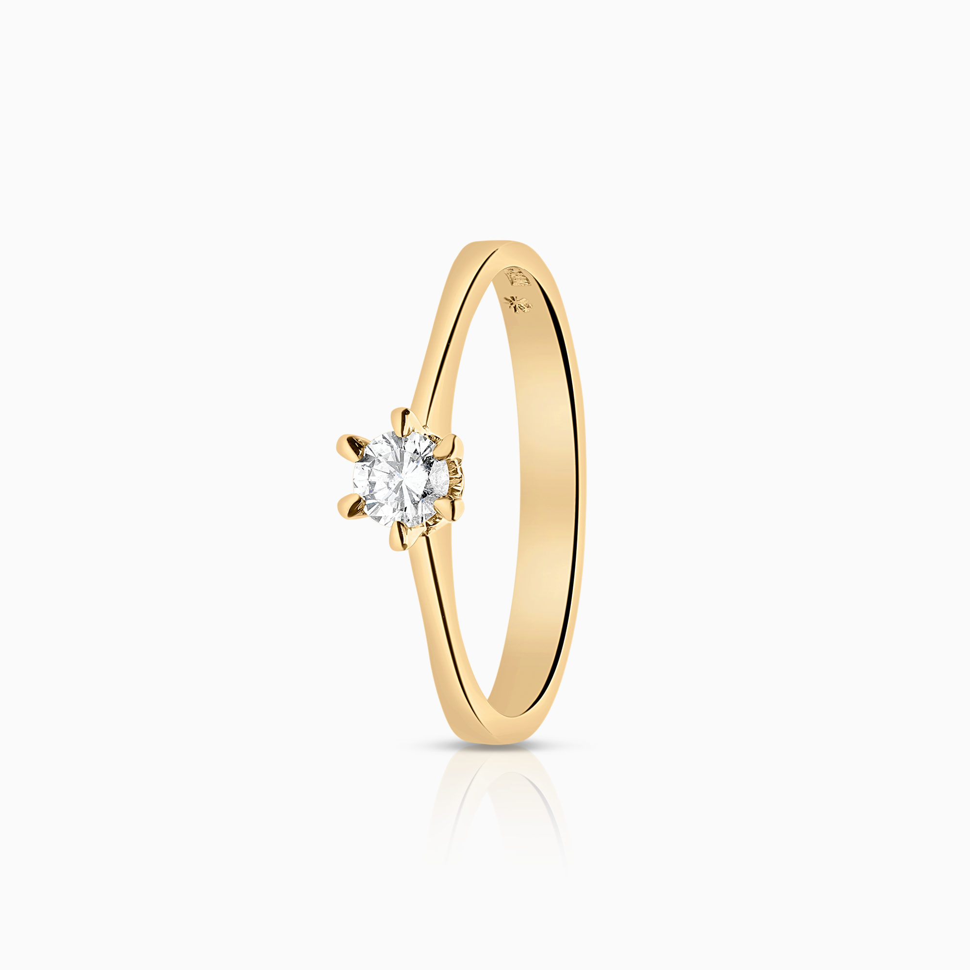 Solitärring 0,18ct 18K guld