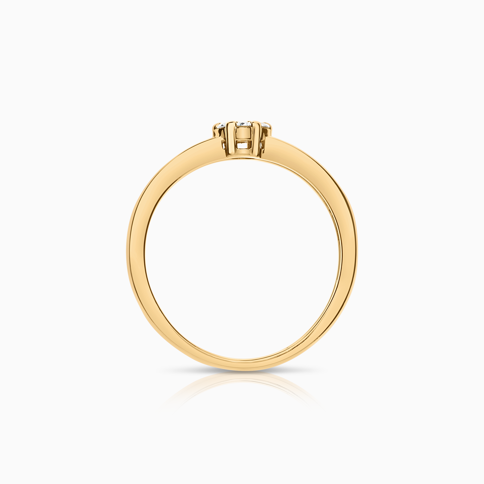 Side stone ring 0.16ct 18K gold