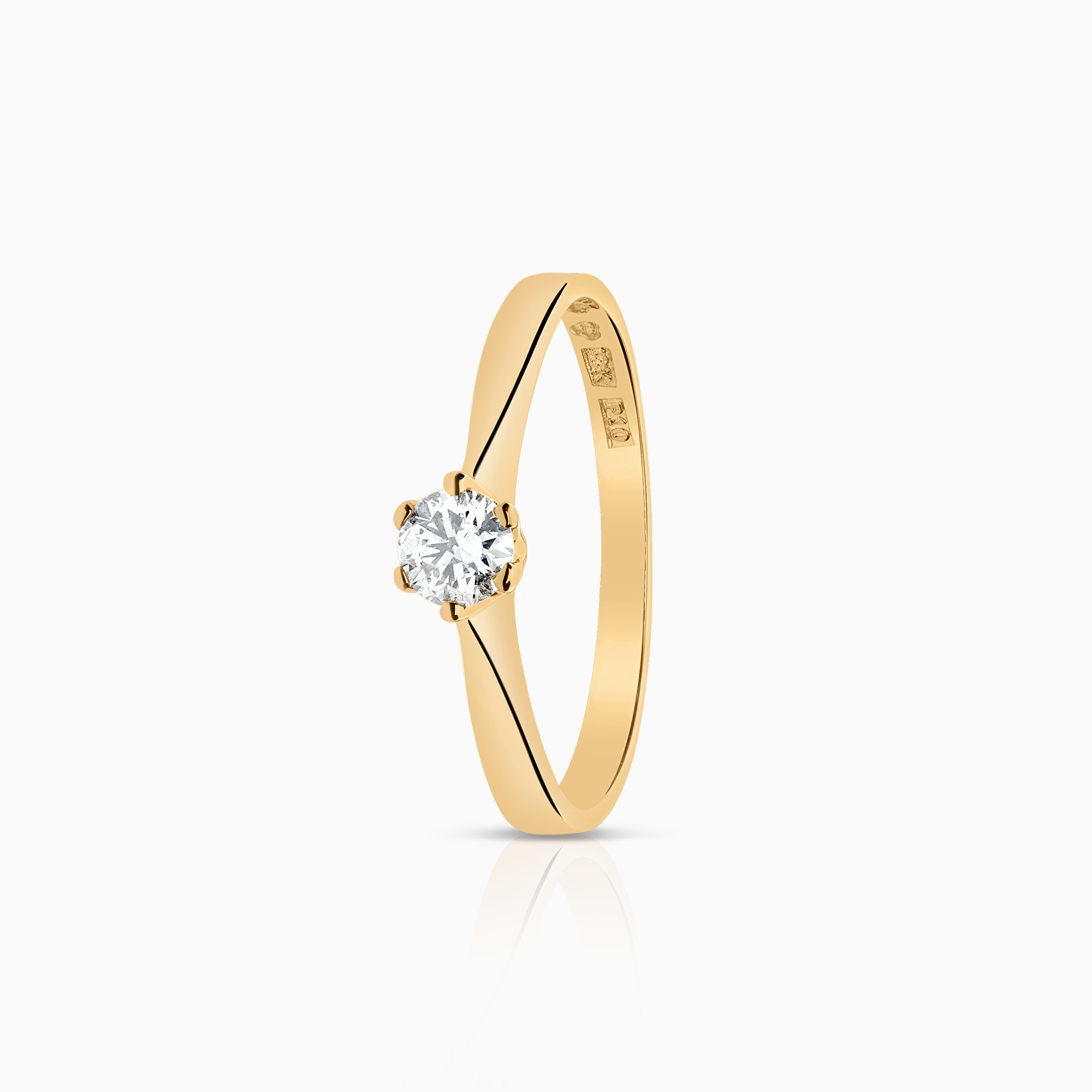 Solitaire ring 0.17ct 18K gold
