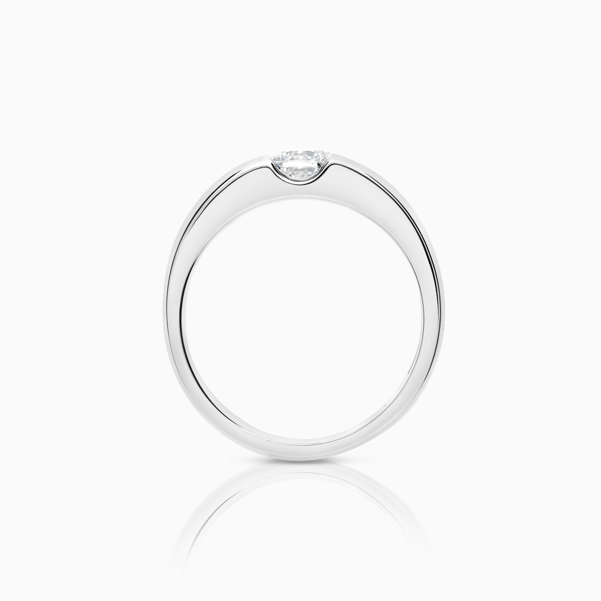 Solitaire ring 0.46ct 18K white gold