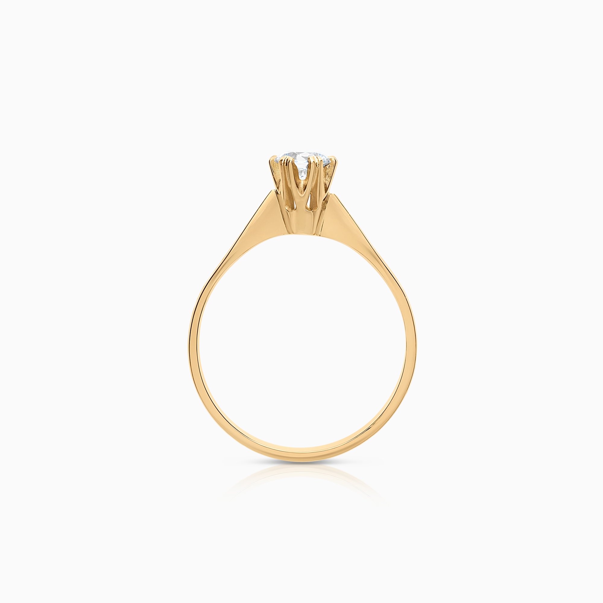 Solitaire ring with cubic 3.98g 18K gold
