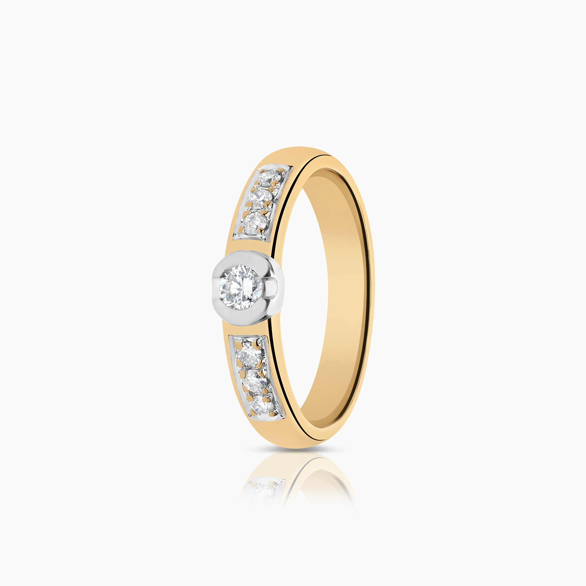 Sidostensring 0,22ct 18K guld