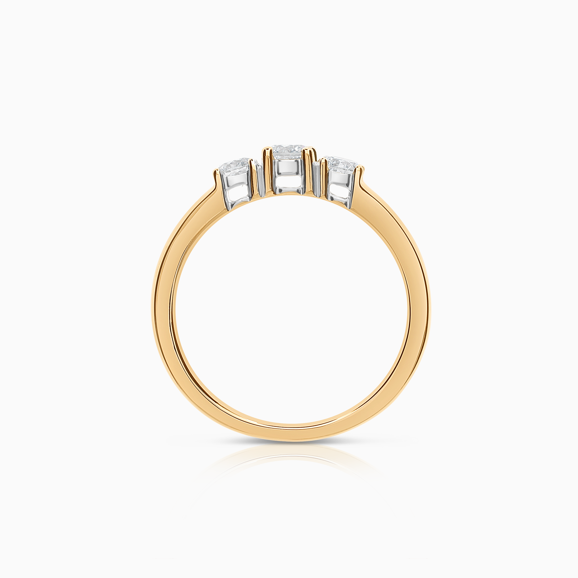 Three-stone ring 0.45ct 18K gold/white gold