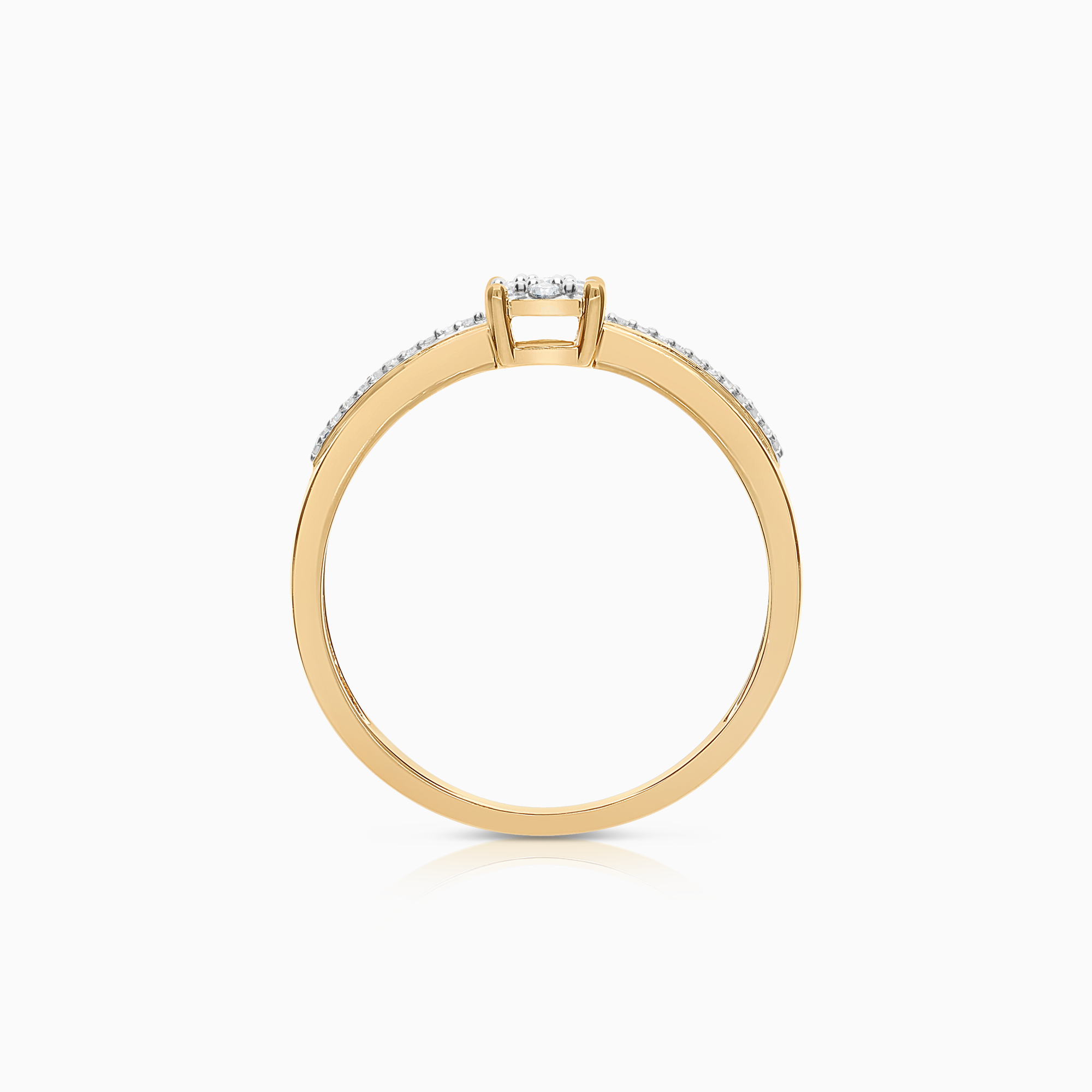 Side stone ring 0.15ct 18K gold