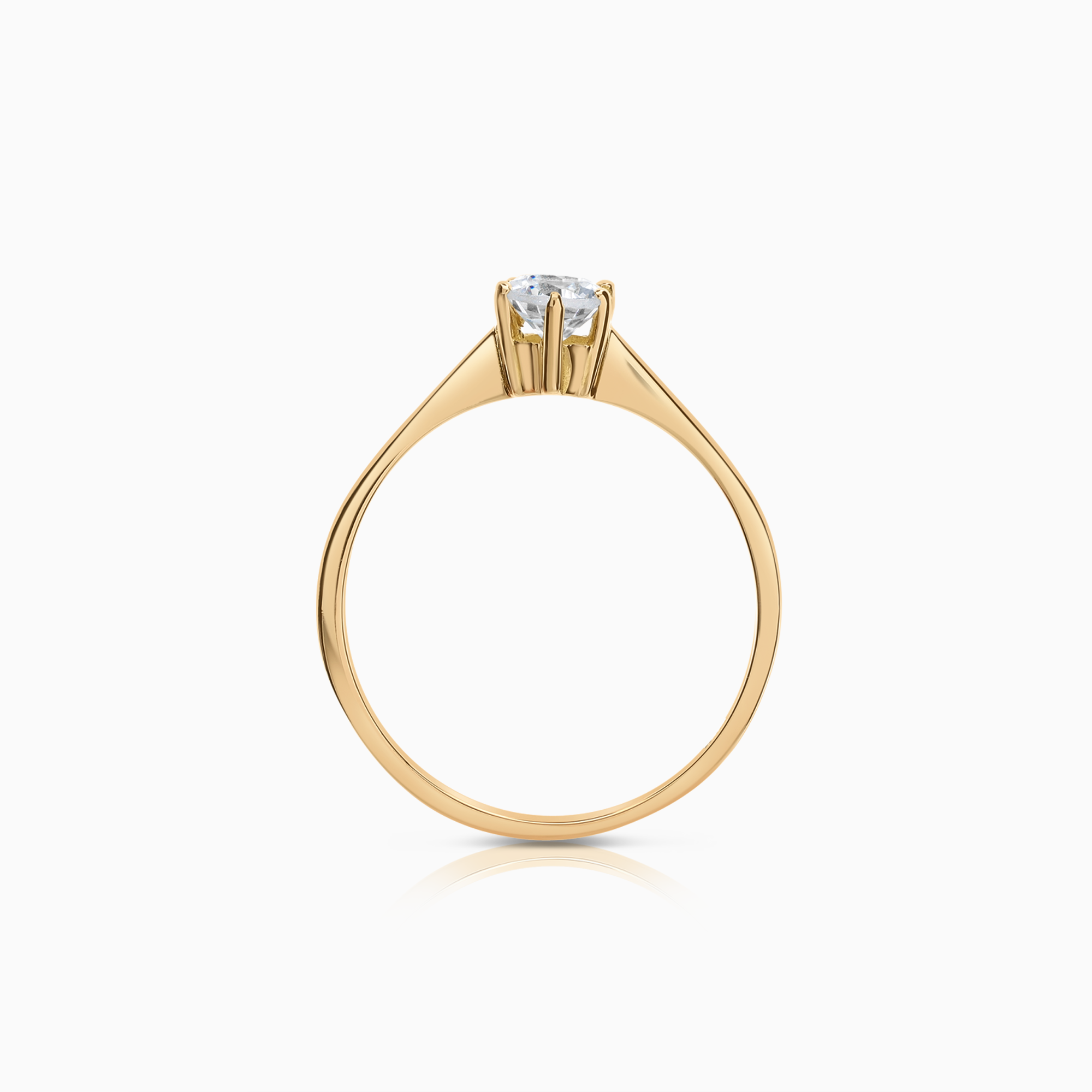Solitaire ring cubic zirconia 18K gold