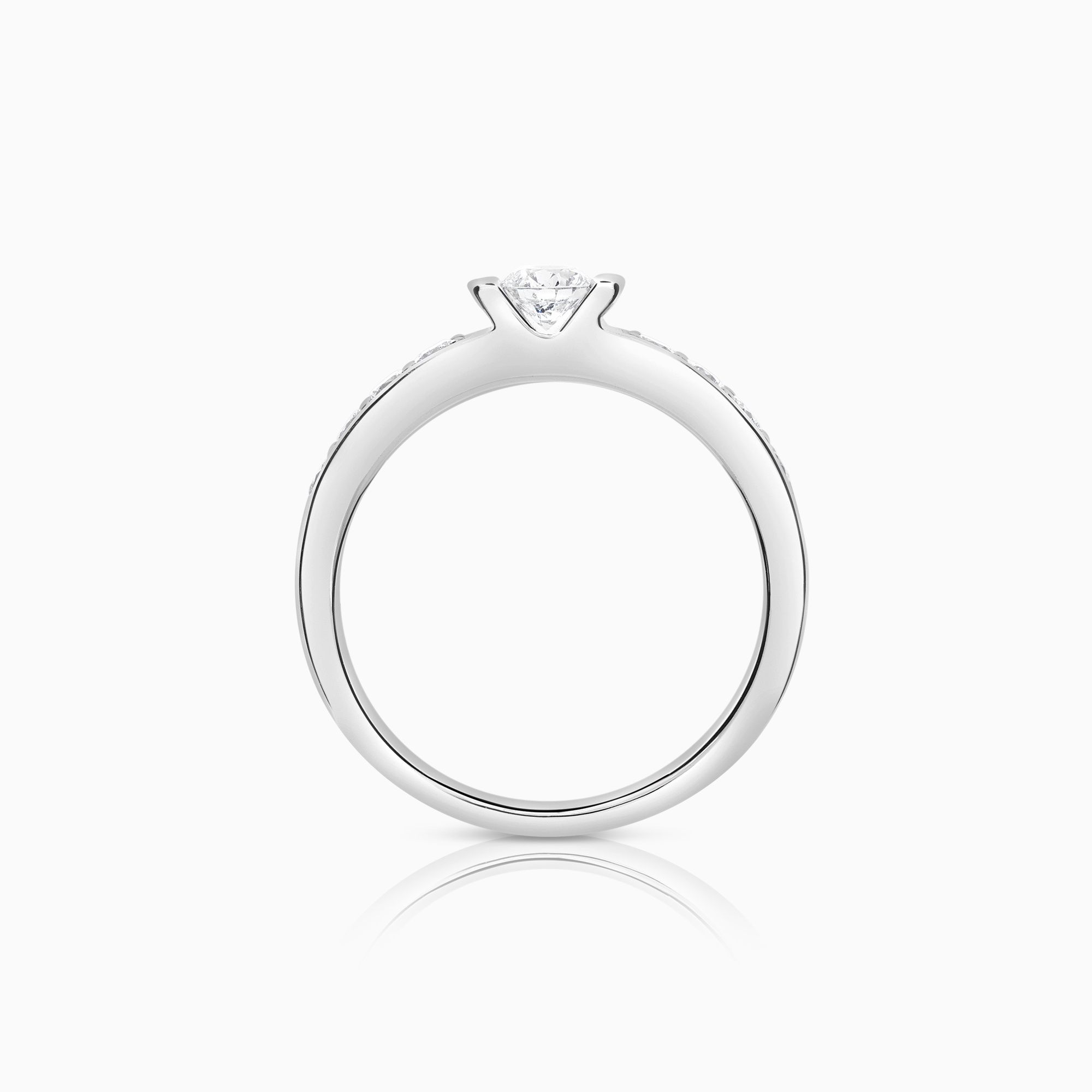 Sidesteinsring 0,55ct 18K hvitt gull