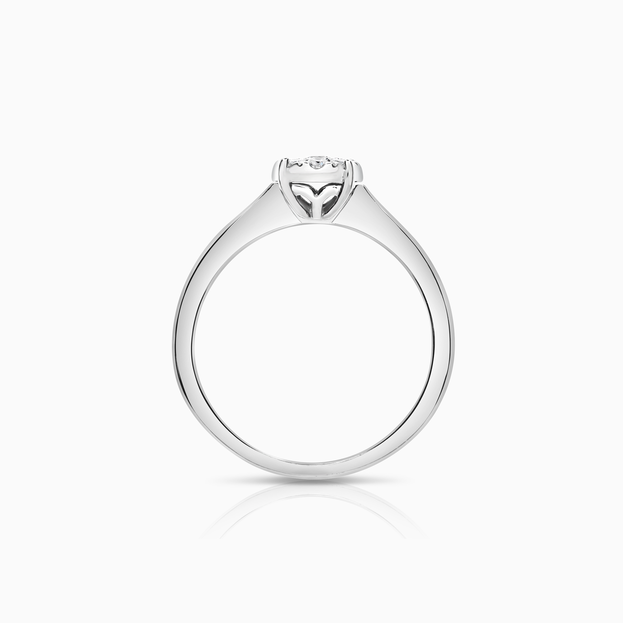 Halo-ring 0,20ct 18K hvitt gull