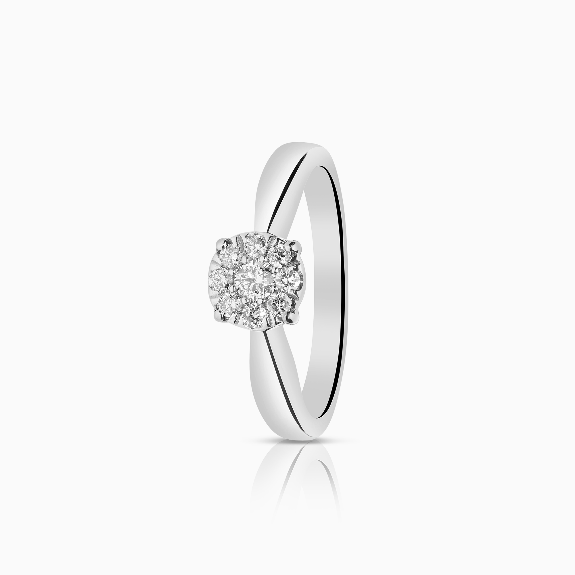 Halo-ring 0,20ct 18K hvitt gull