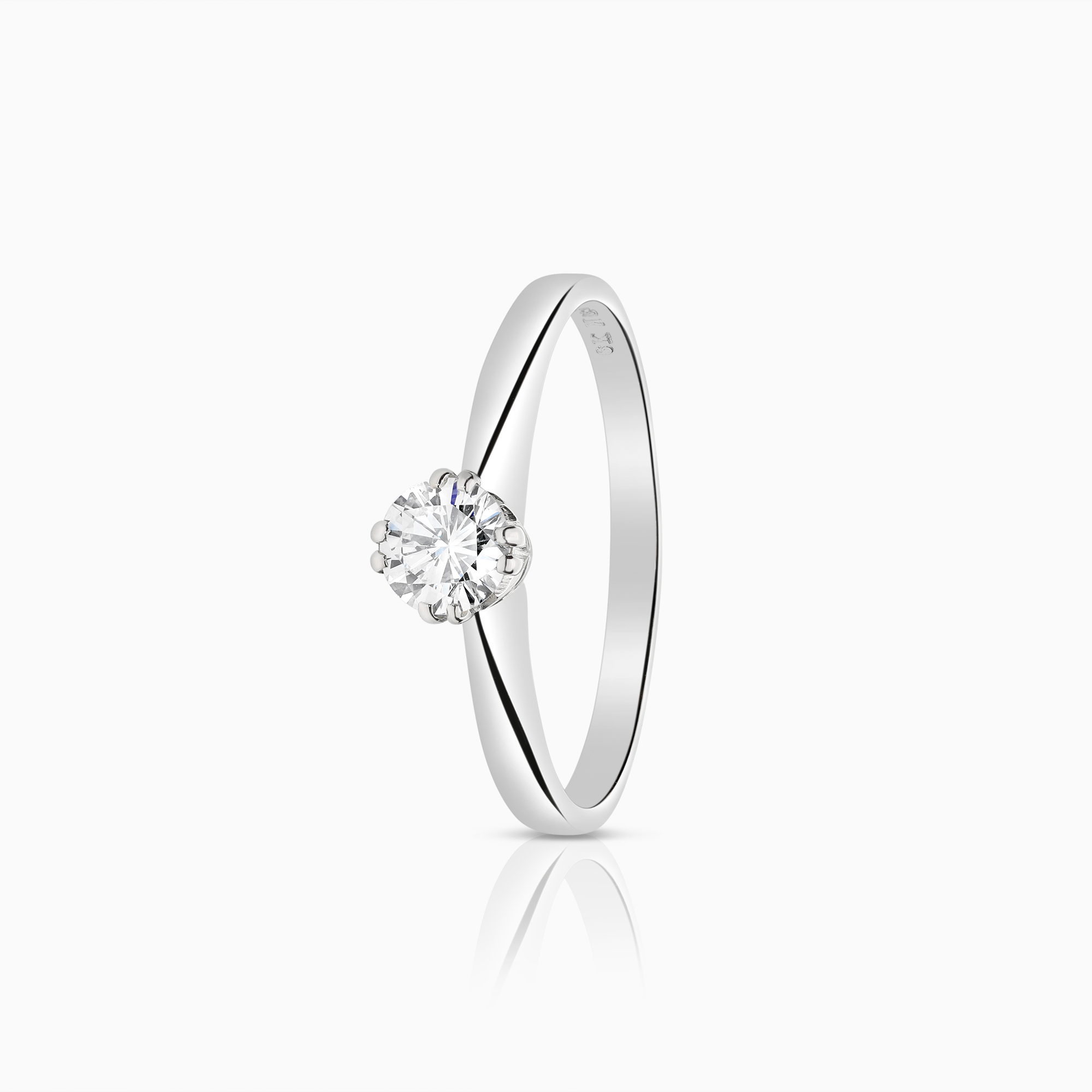 Solitaire ring 0.37ct 18K white gold