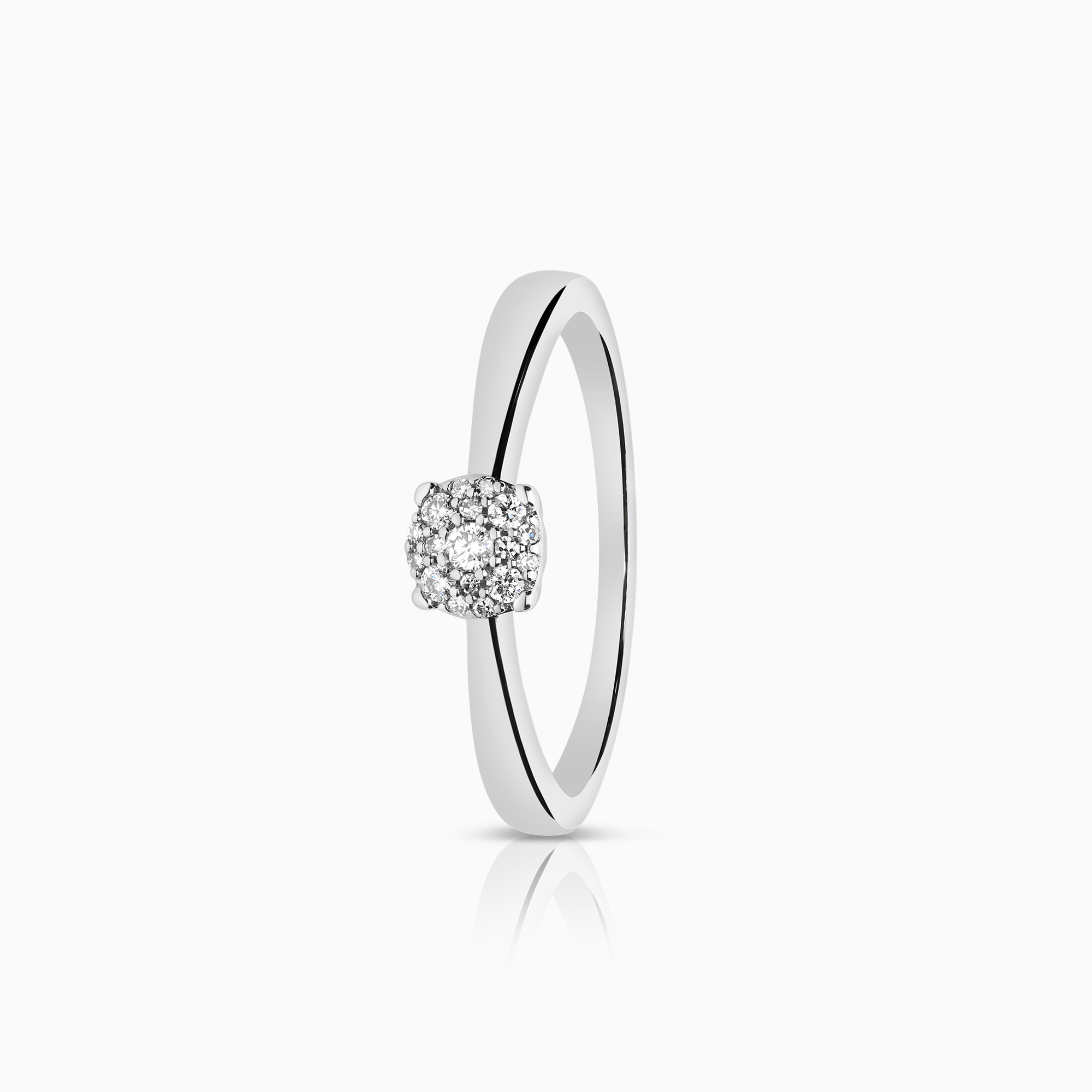 Diamond ring 0.09ct 18K white gold
