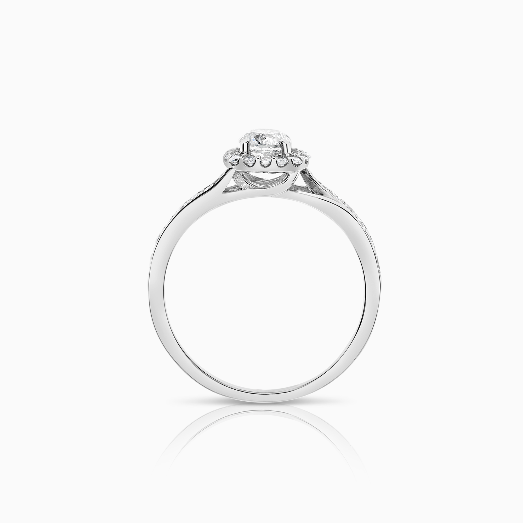 Halo ring 0.51ct 18K white gold