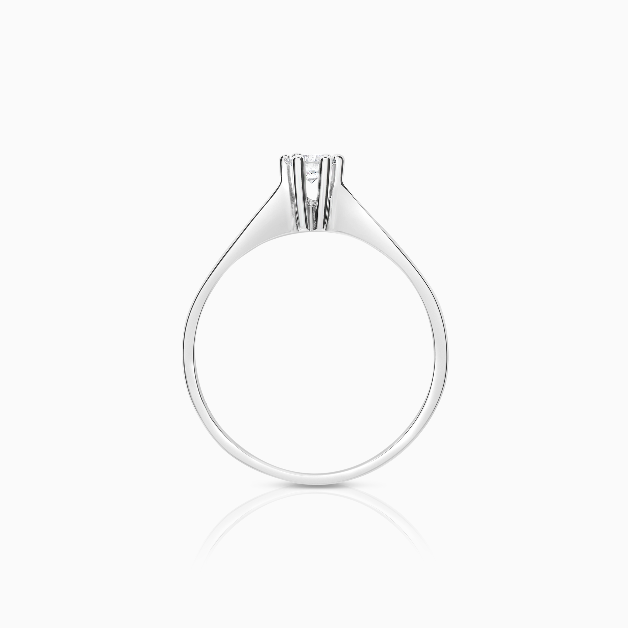 Solitaire ring 0.15ct 18K white gold