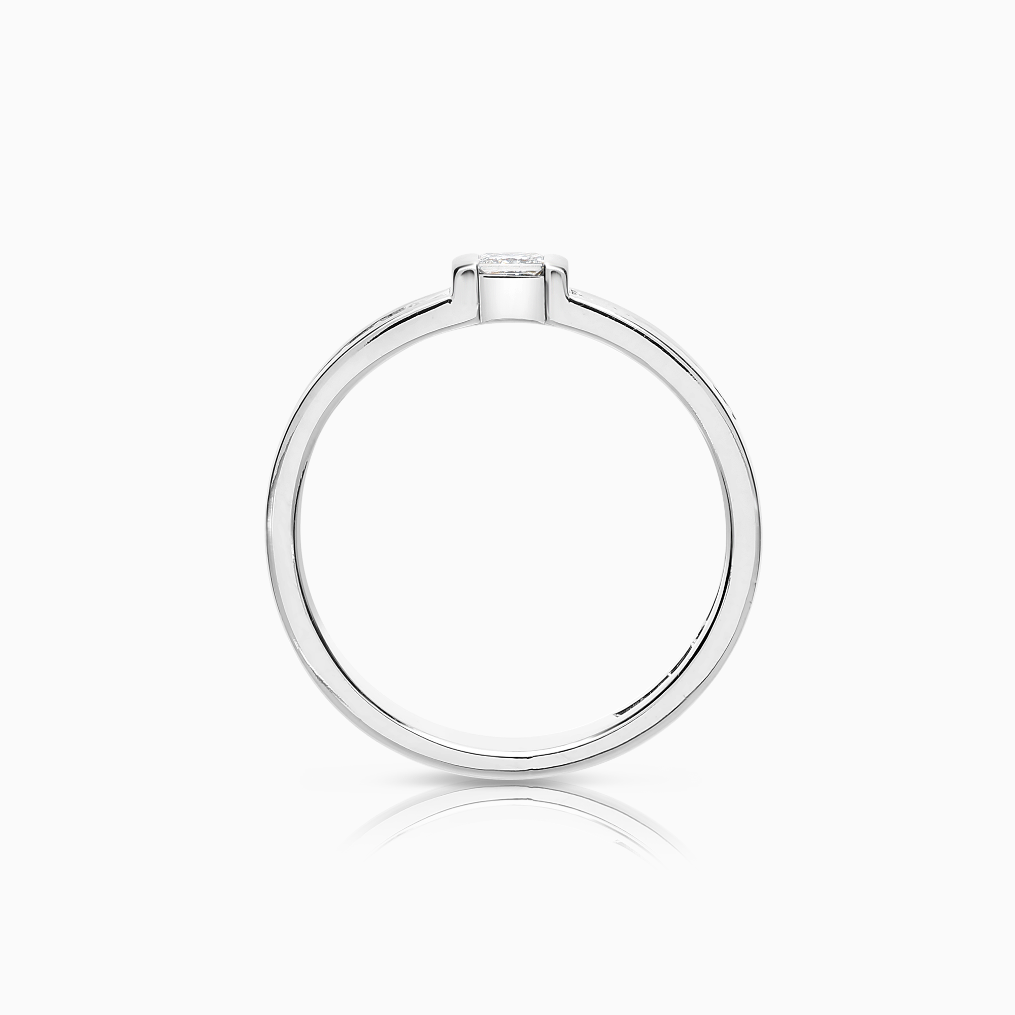Sidestenring 0,22ct 18K hvitt gull