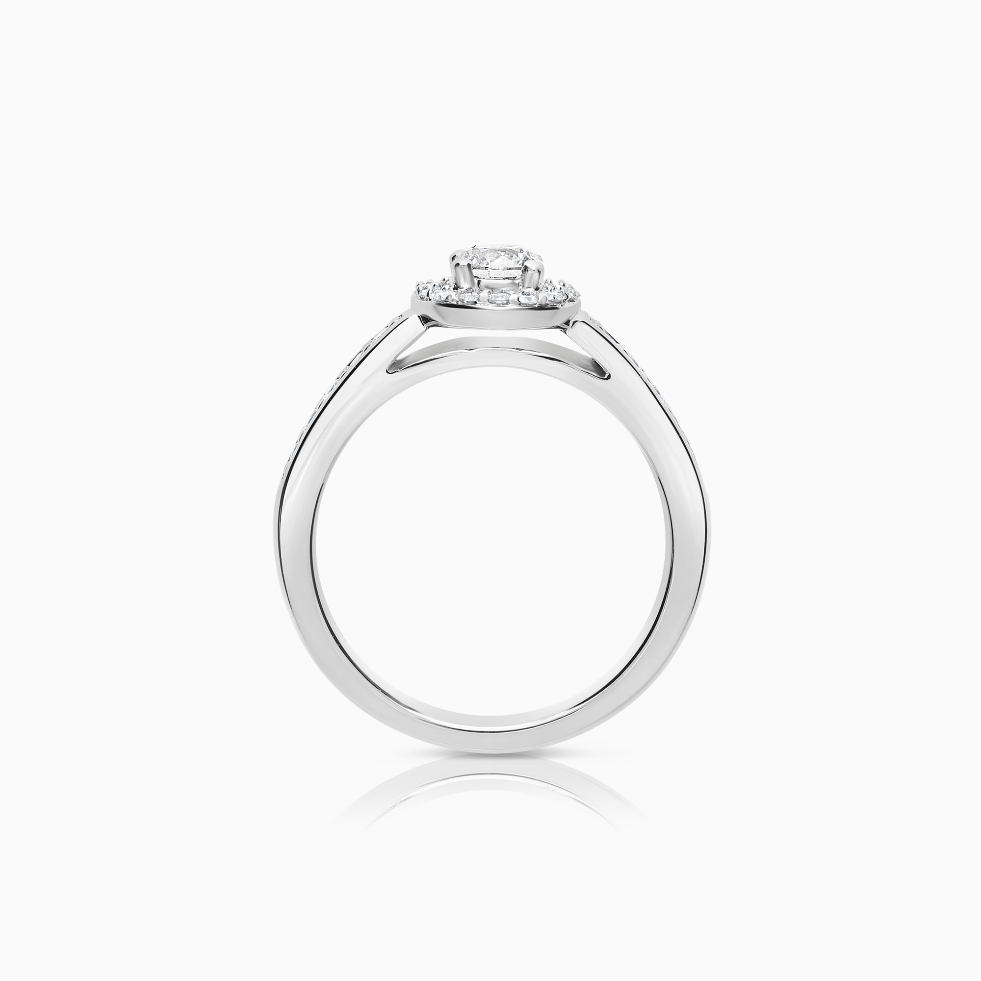 Halo Ring 0.57ct 18K white gold