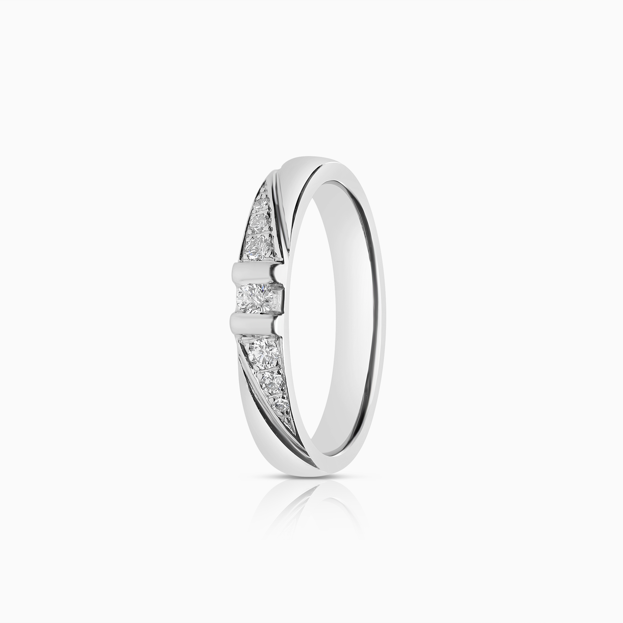 Sidostensring 0,16ct 18K vitguld